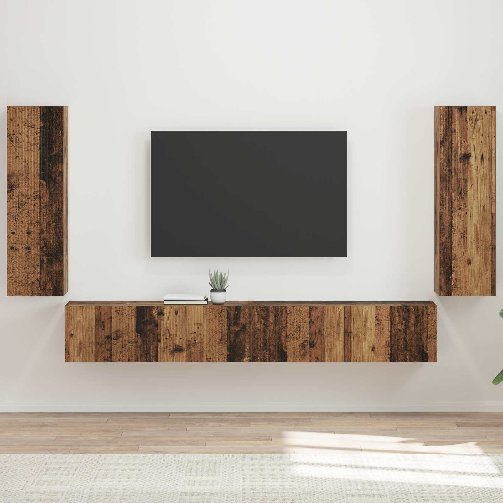 Ensemble de meuble TV mural 4 pcs Bois ancien Bois d'ingénierie - XIOS