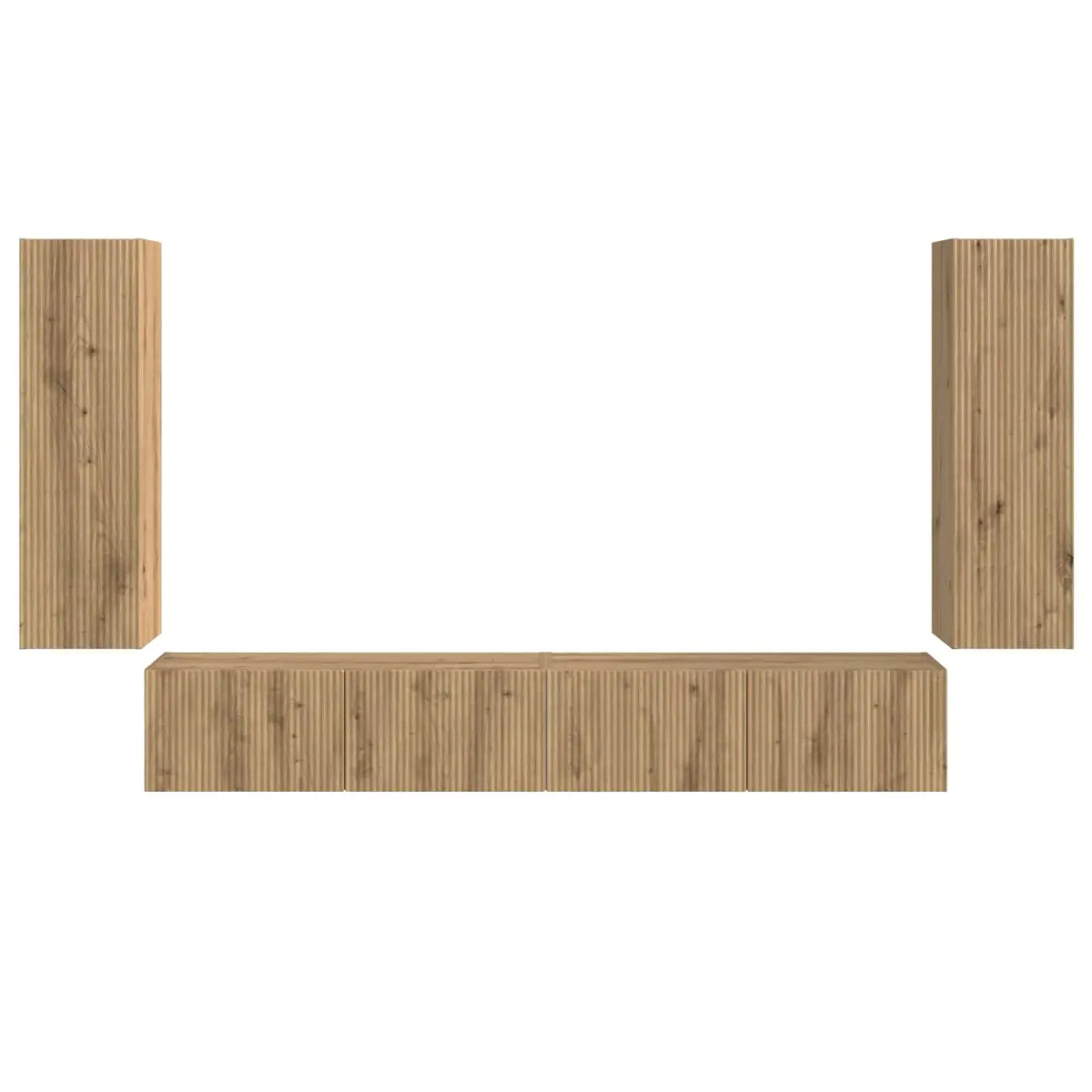 Ensemble de meuble TV mural 4 pc Chêne artisanal - XIOS