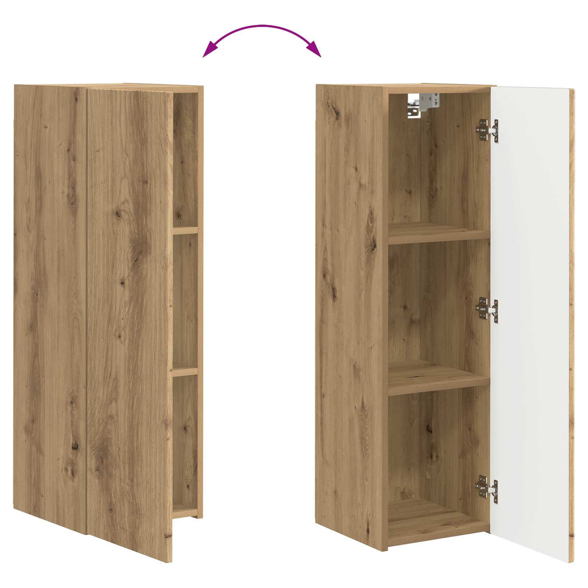 Ensemble de meuble TV mural 4 pc Chêne artisanal - XIOS