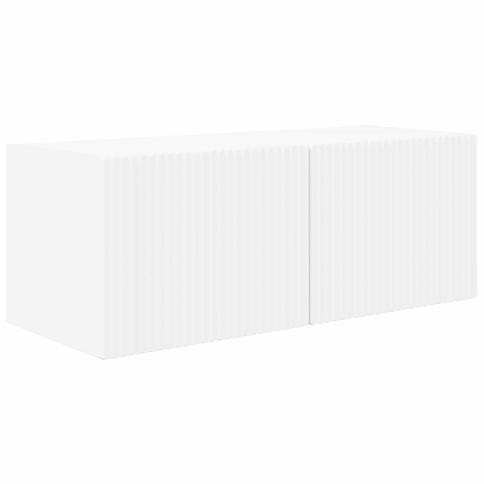 Ensemble de meuble TV mural 4 pc Blanc Bois d'ingénierie