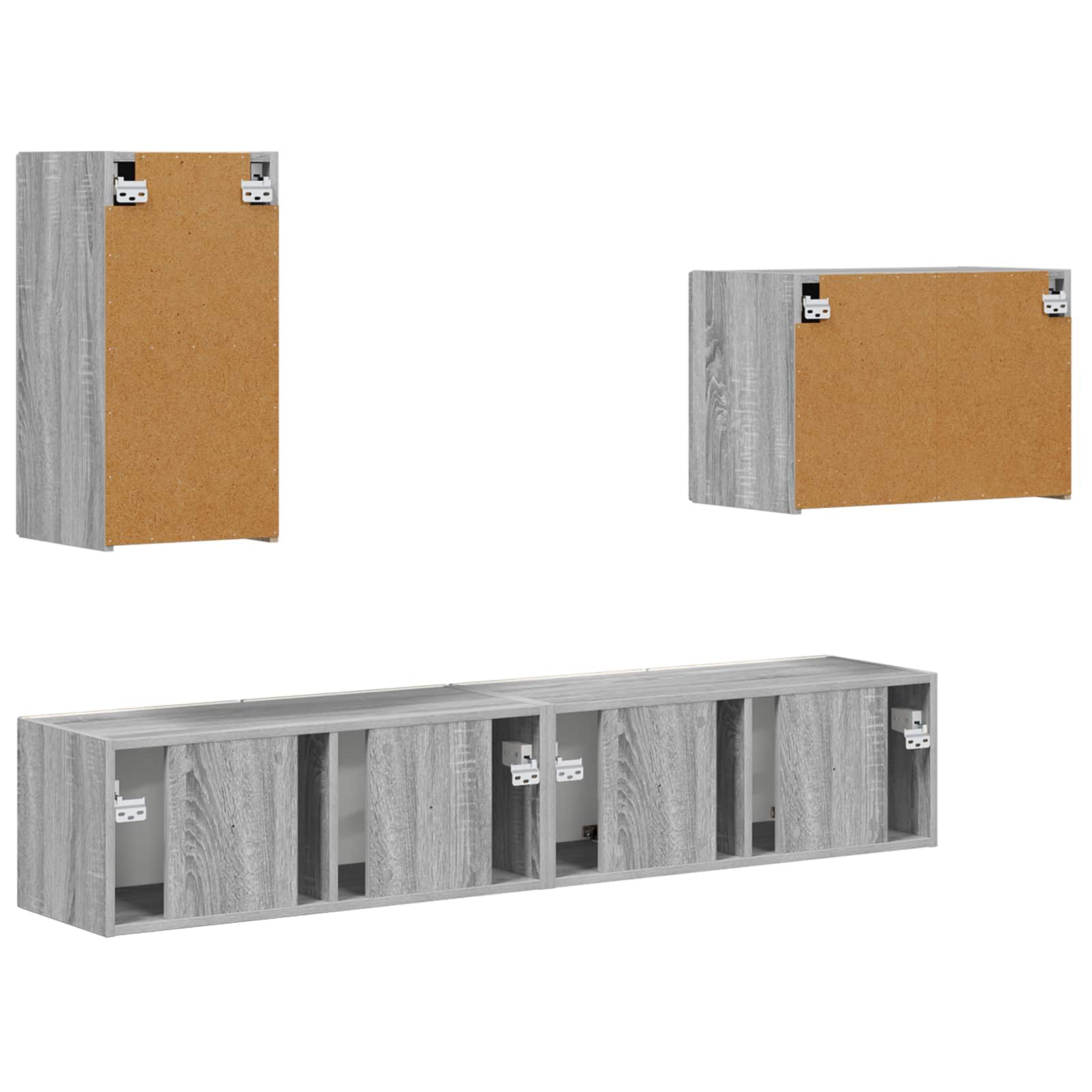 Ensemble de meuble TV mural 4 pcs Gris Sonoma Bois d'ingénierie - XIOS