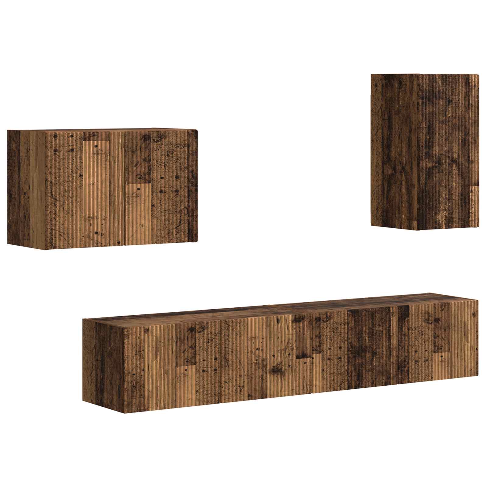 Ensemble de meuble TV mural 4 pcs Bois ancien Bois d'ingénierie - XIOS