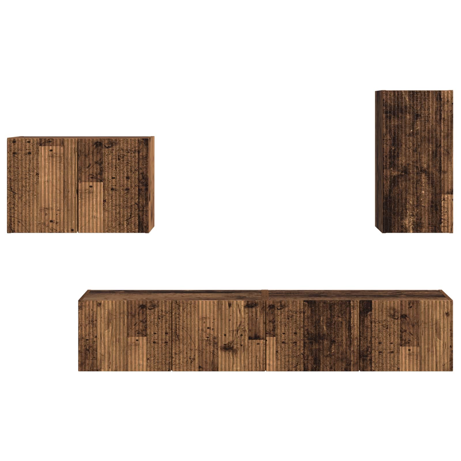 Ensemble de meuble TV mural 4 pcs Bois ancien Bois d'ingénierie - XIOS