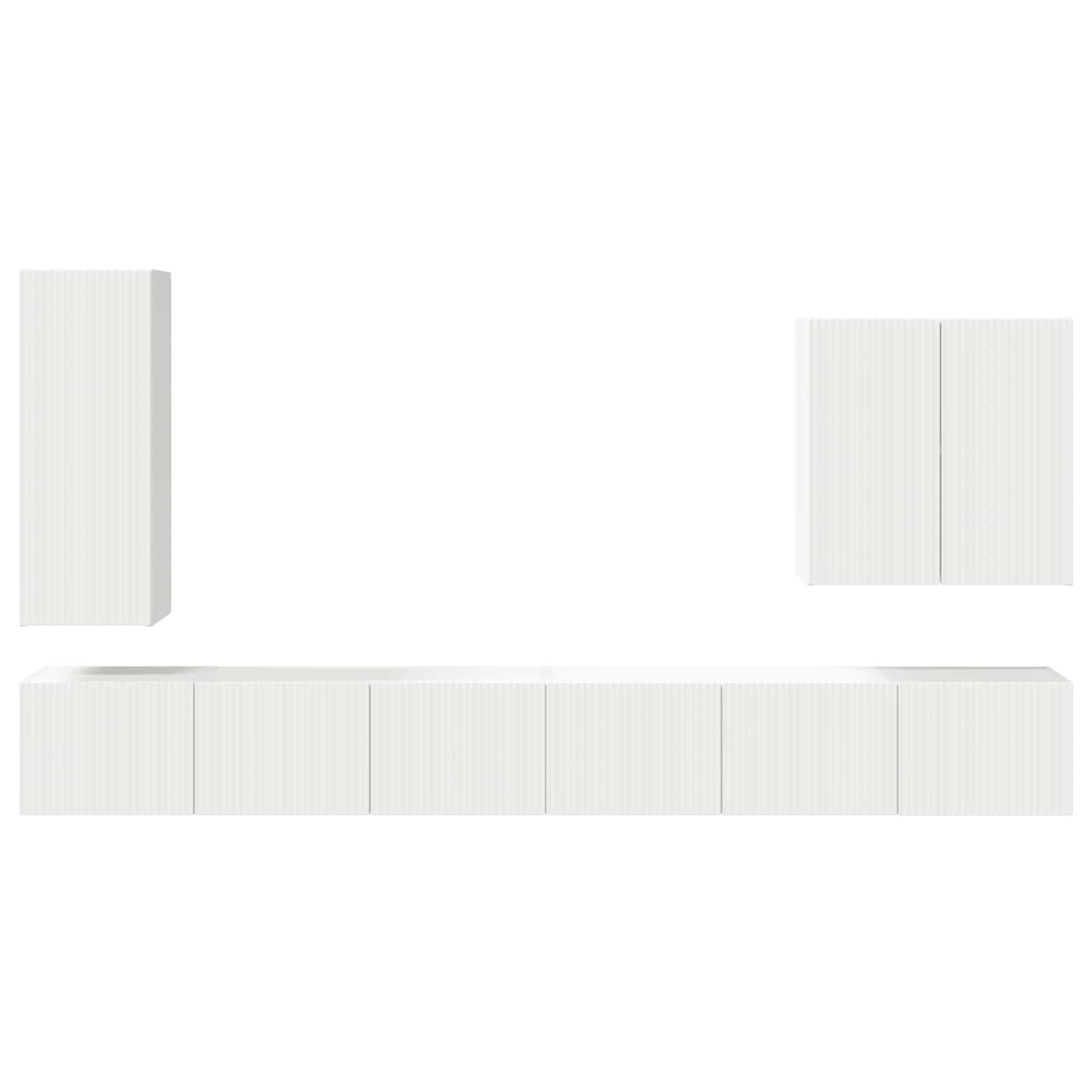 Ensemble de meuble TV mural Montage mural 6 pcs Blanc - XIOS