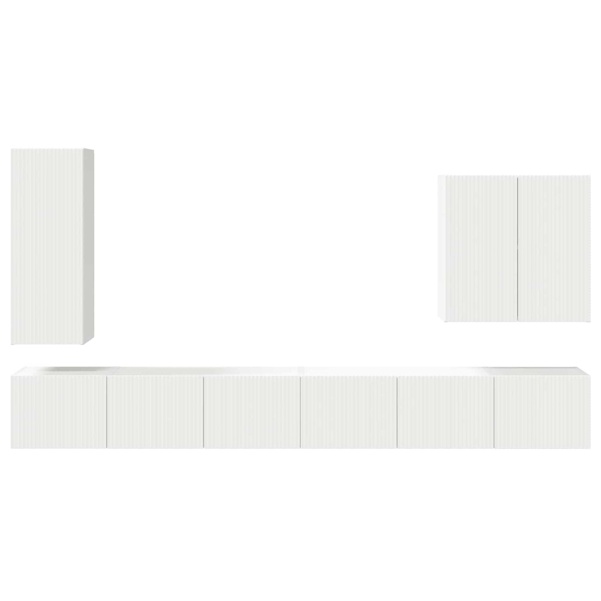 Ensemble de meuble TV mural 6 pc Blanc