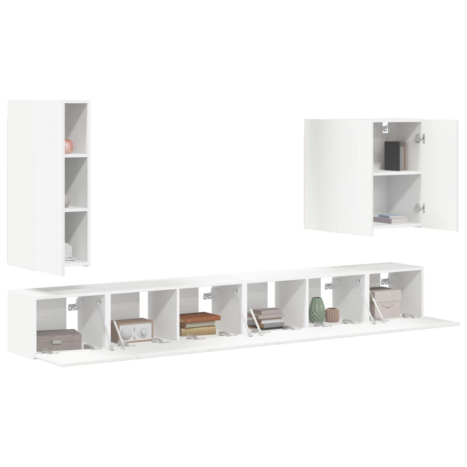 Ensemble de meuble TV mural Montage mural 6 pcs Blanc - XIOS