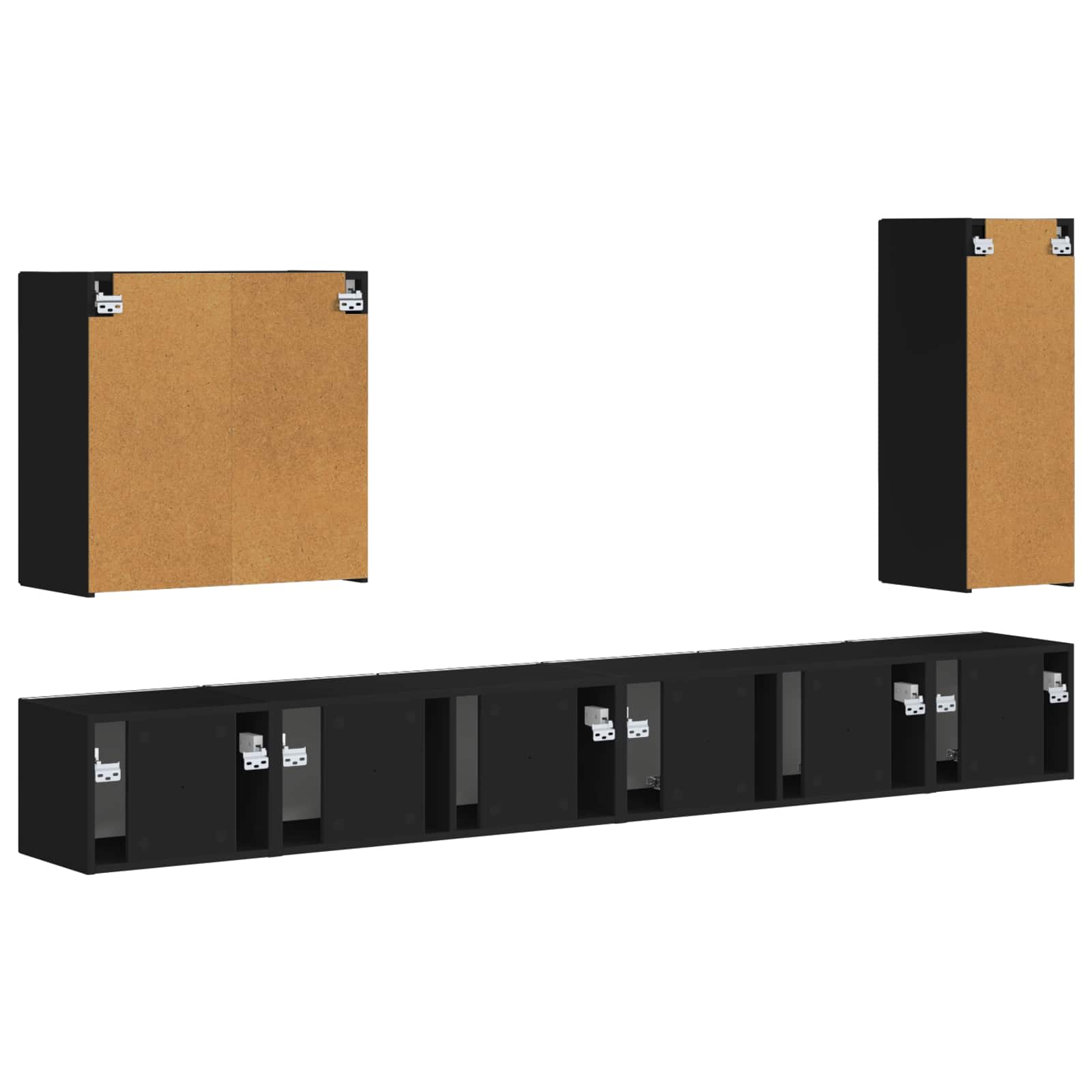Ensemble de meuble TV mural 6 pc Noir