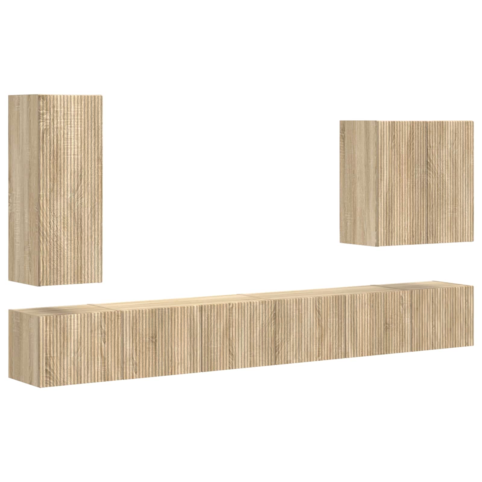 Ensemble de meuble TV mural 6 pc Chêne Sonoma