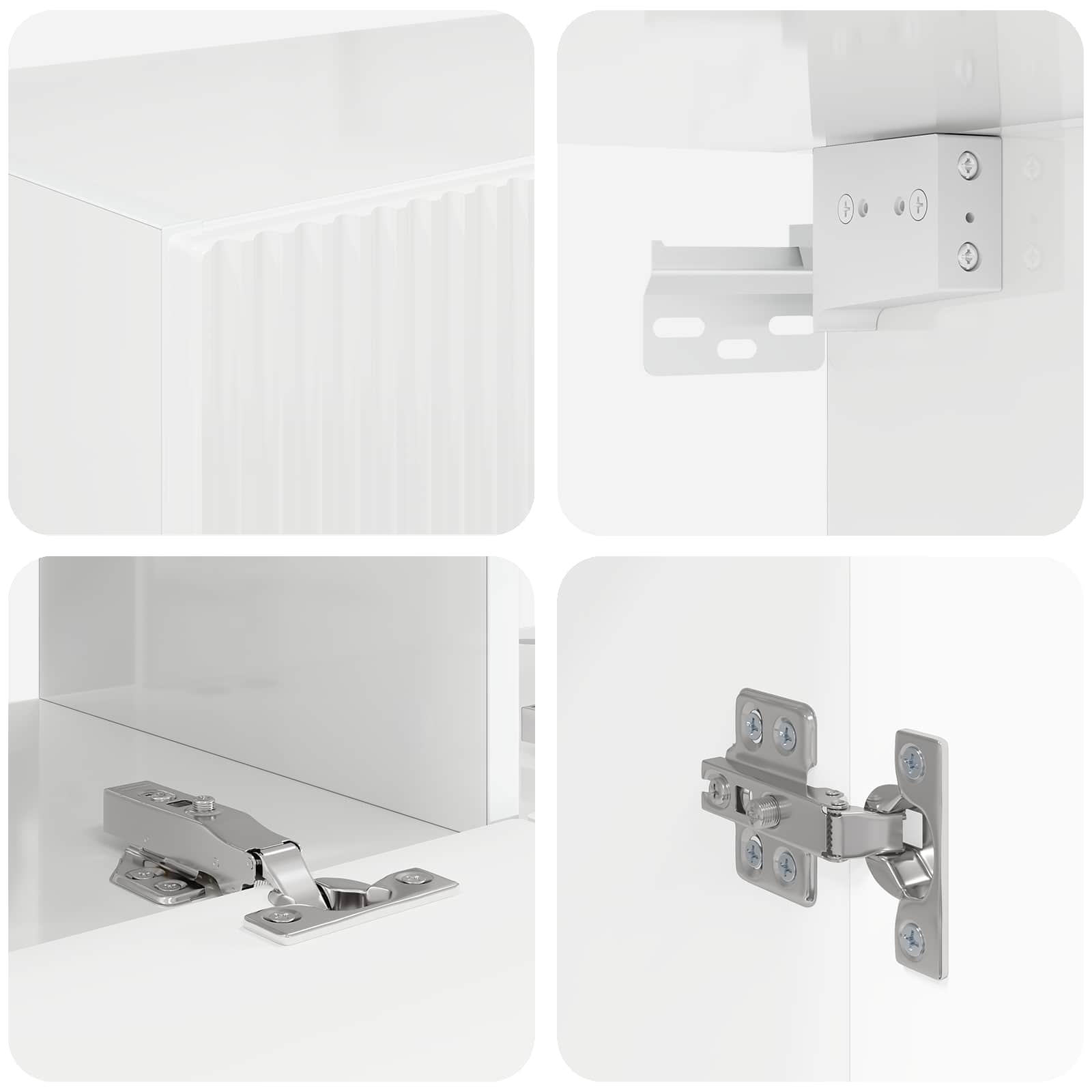 Ensemble de meuble TV mural Montage mural 6 pcs Blanc brillant - XIOS