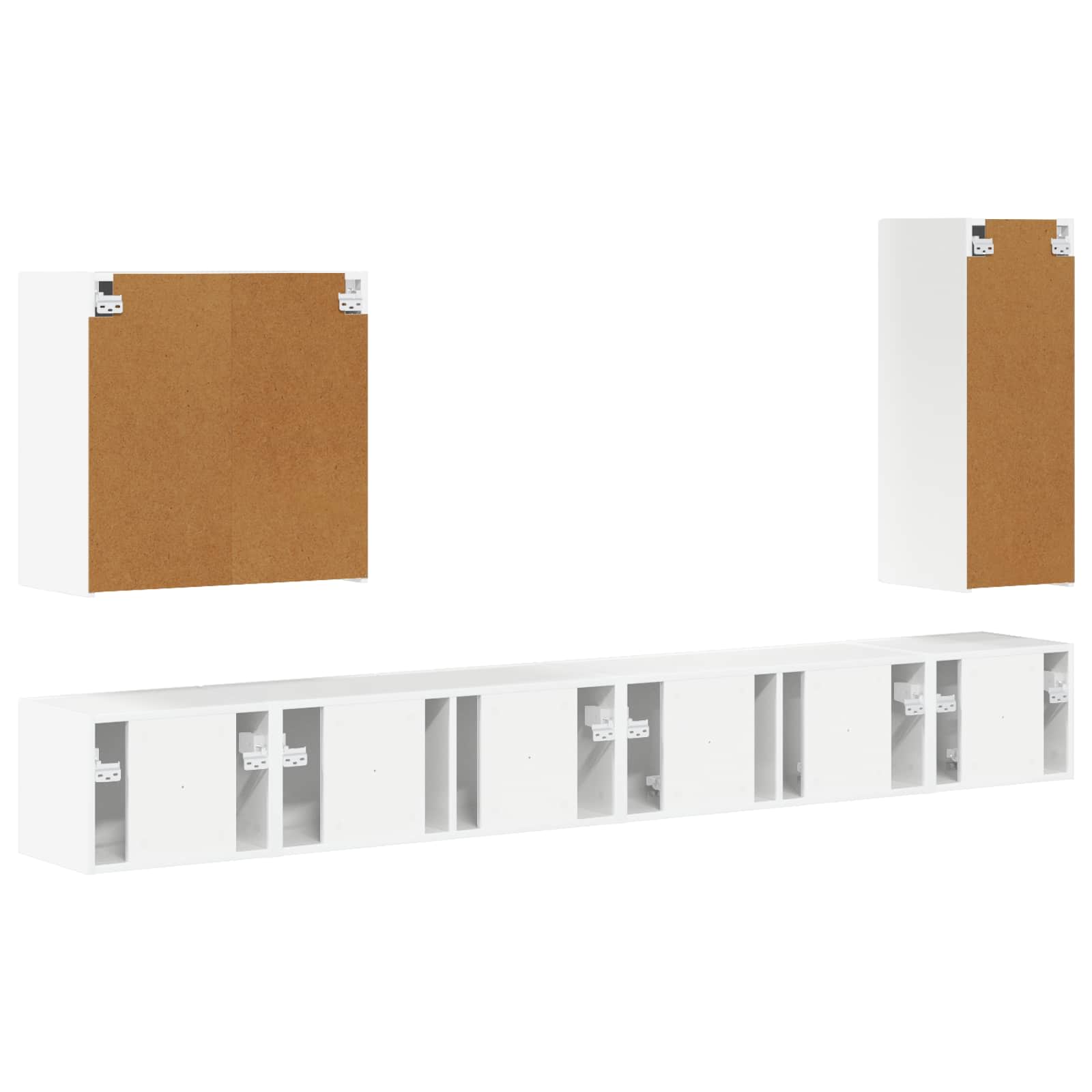 Ensemble de meuble TV mural Montage mural 6 pcs Blanc brillant - XIOS