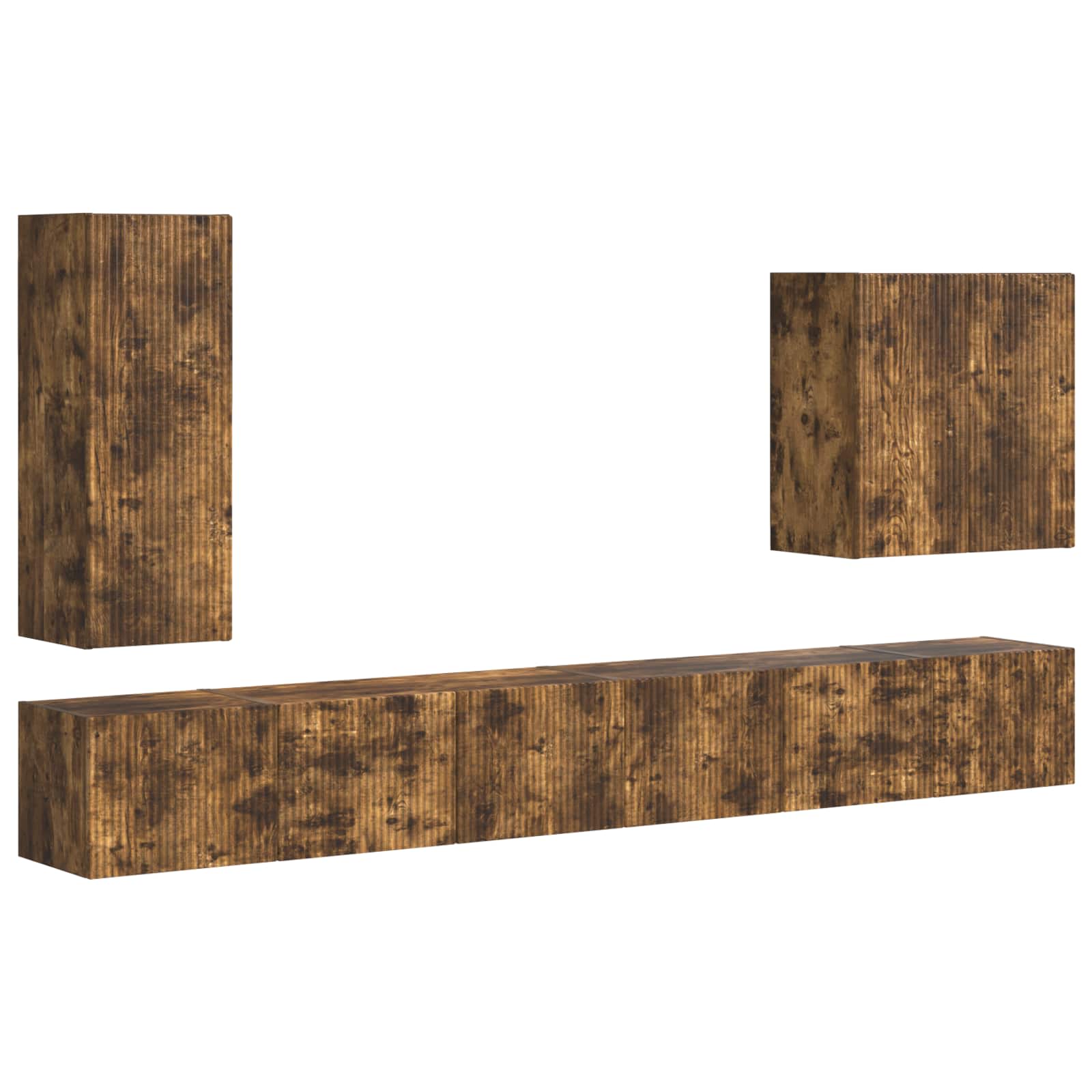 Ensemble de meuble TV mural Montage mural 6 pcs Chêne fumé - XIOS