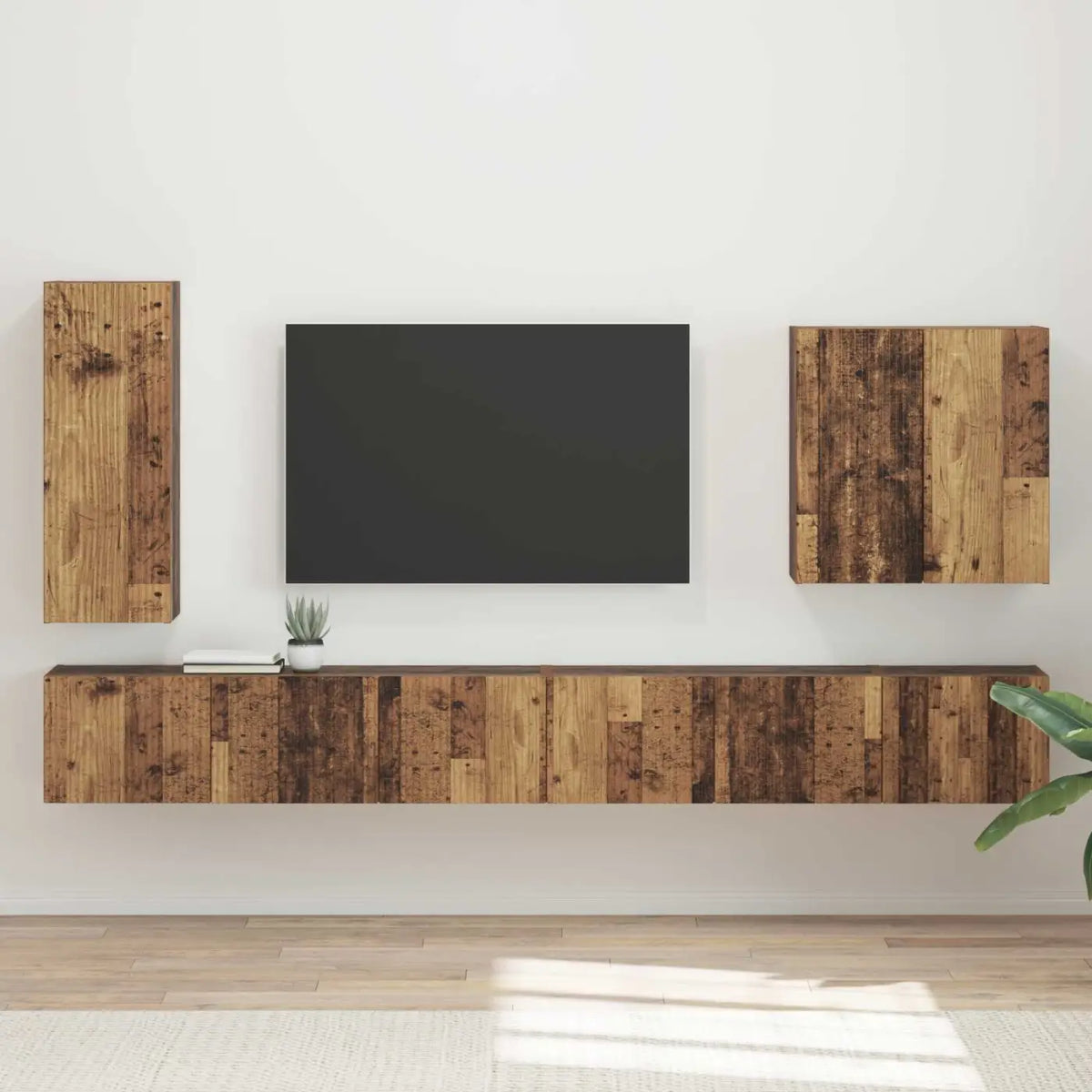 Ensemble de meuble TV mural 6 pc Bois Ancien - XIOS