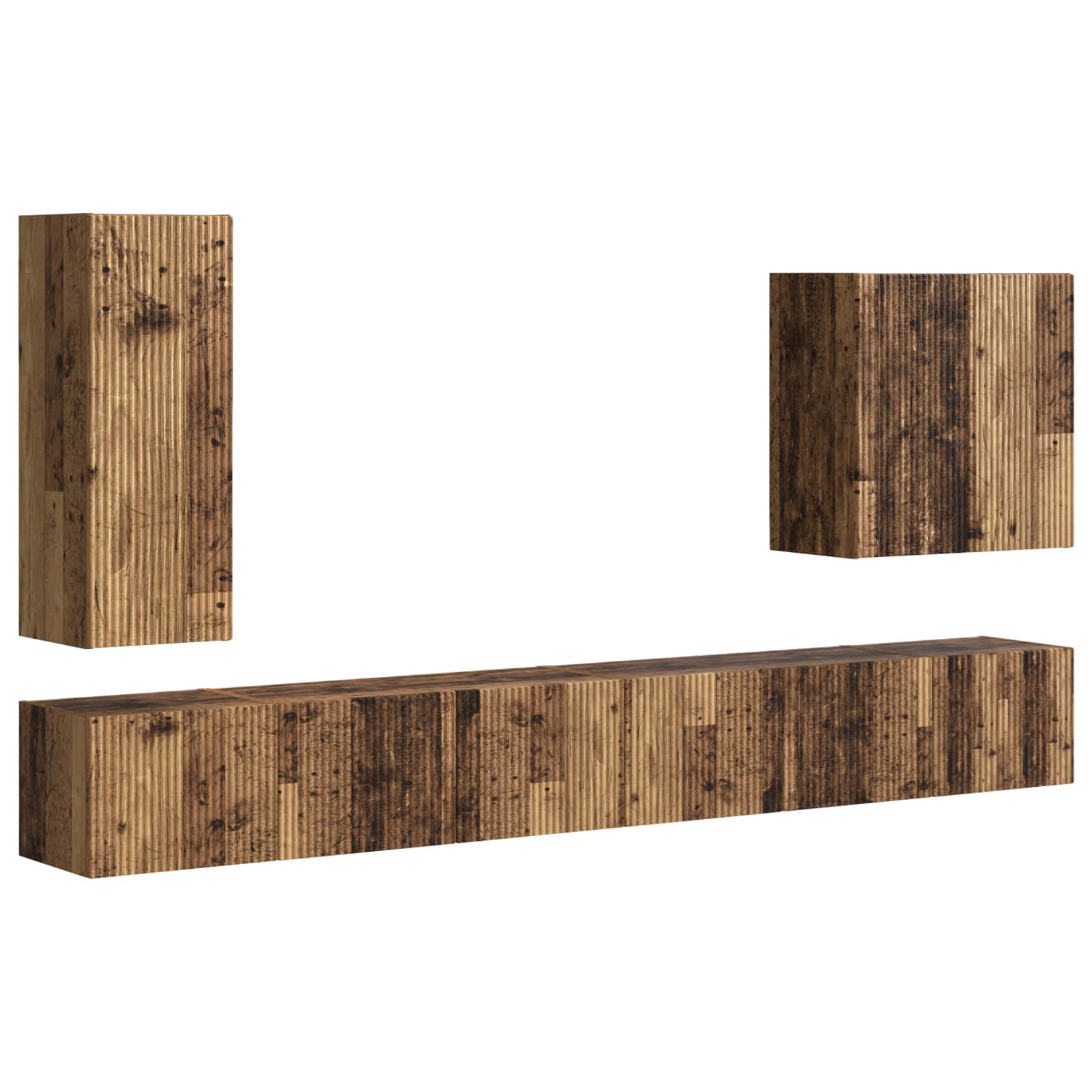 Ensemble de meuble TV mural Montage mural 6 pcs Bois Ancien - XIOS