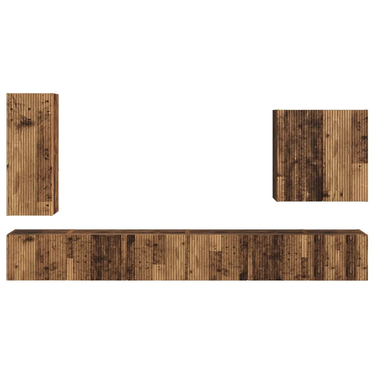 Ensemble de meuble TV mural 6 pc Bois Ancien - XIOS