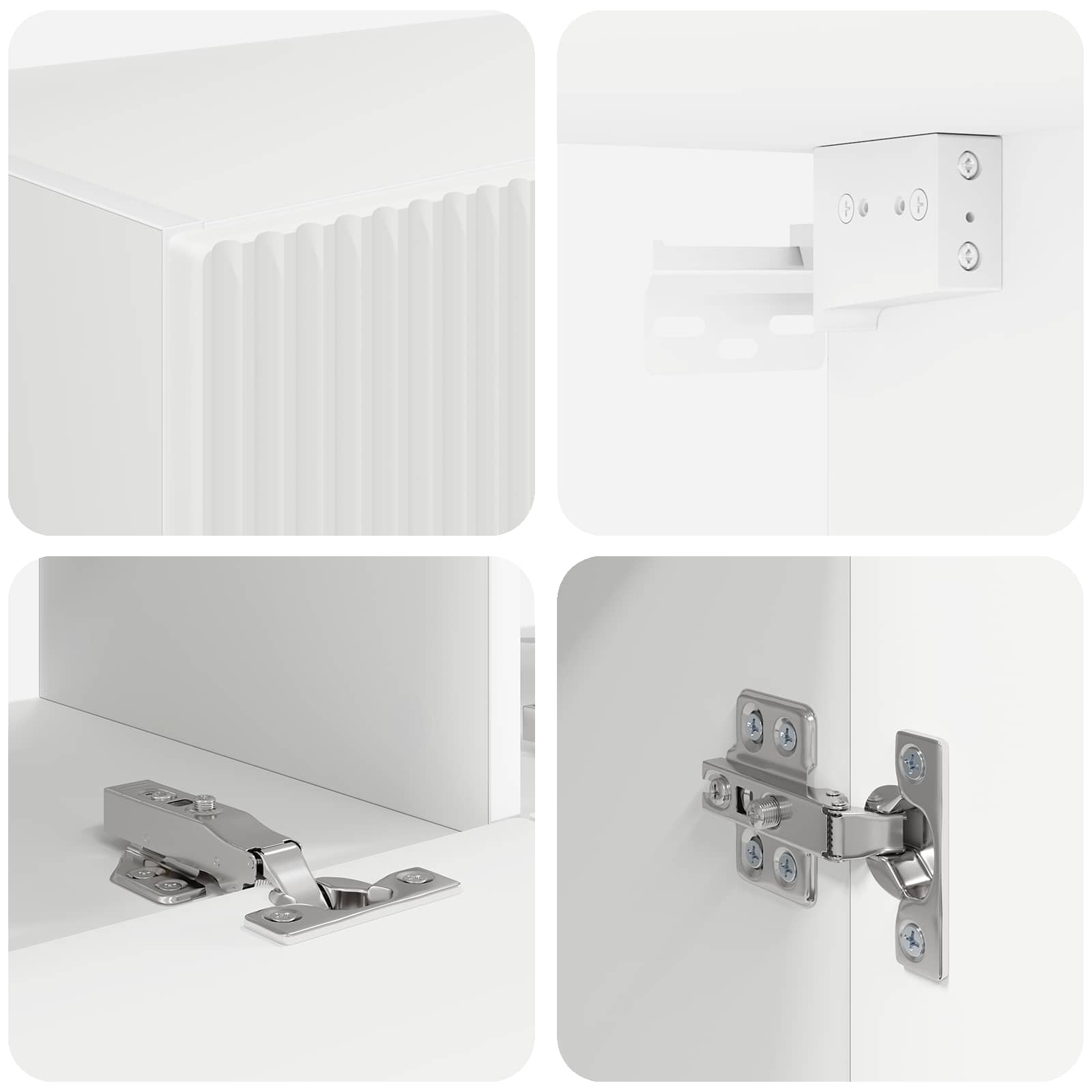 Ensemble de meuble TV mural 6 pc Blanc