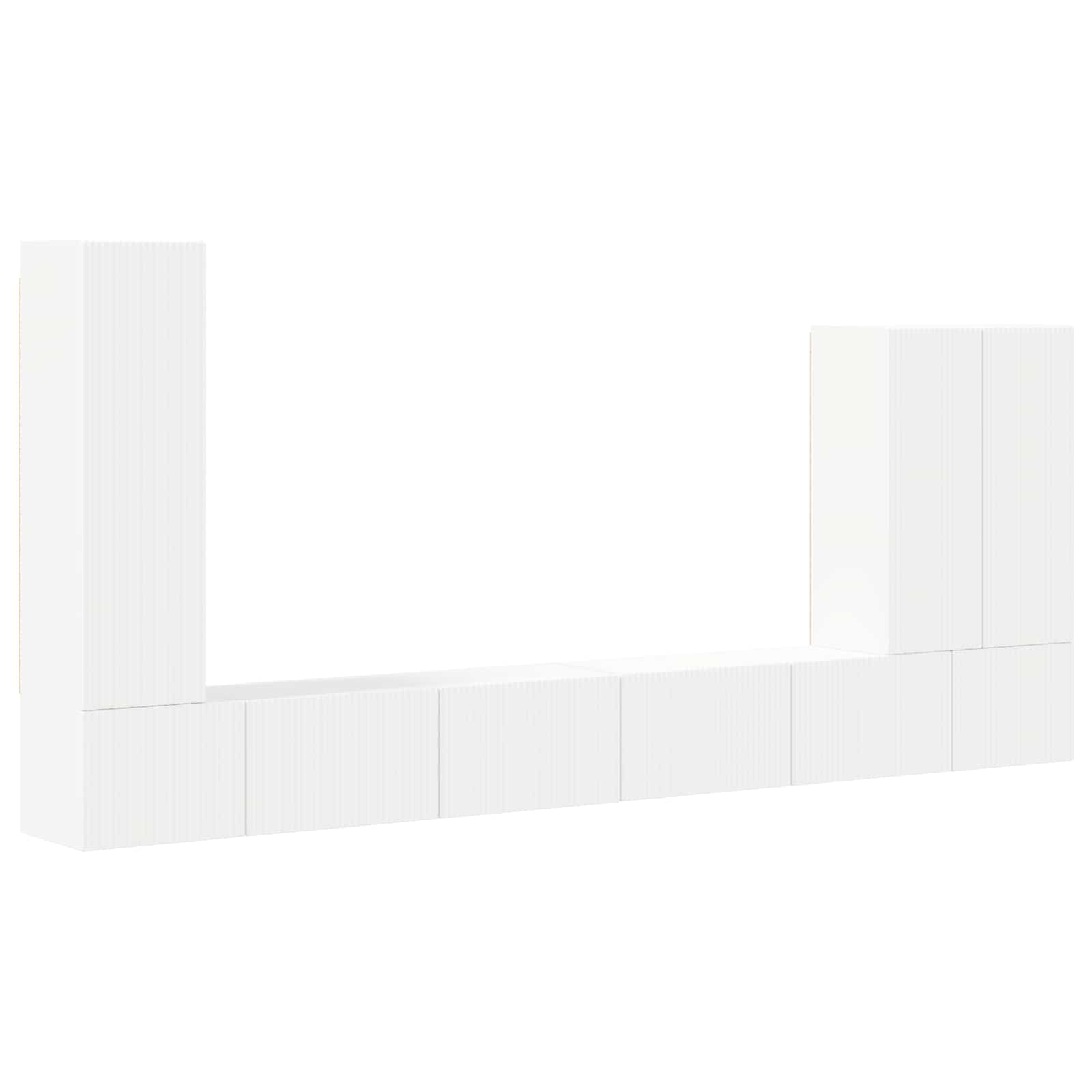 Ensemble de meuble TV mural 6 pc Blanc