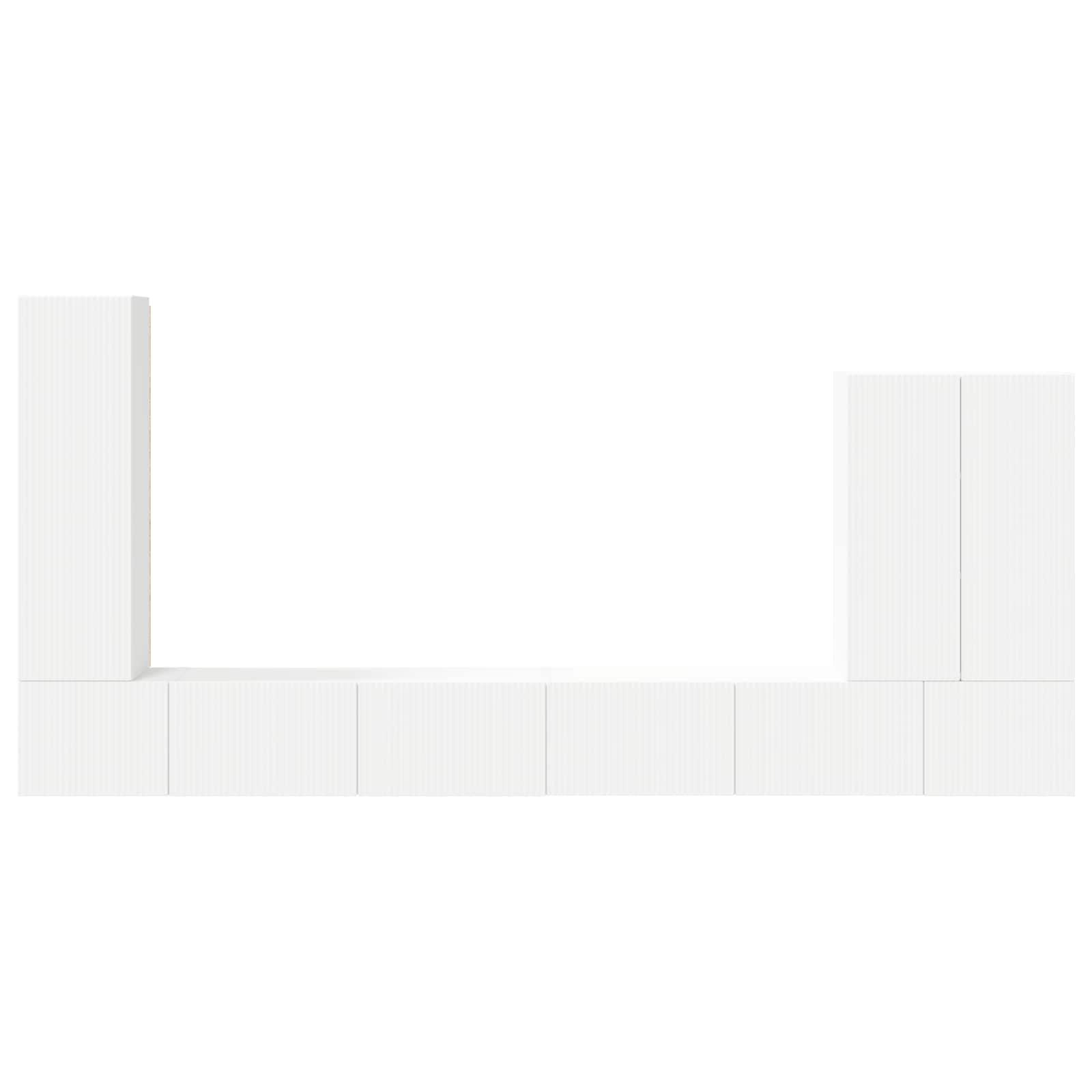 Ensemble de meuble TV mural 6 pc Blanc