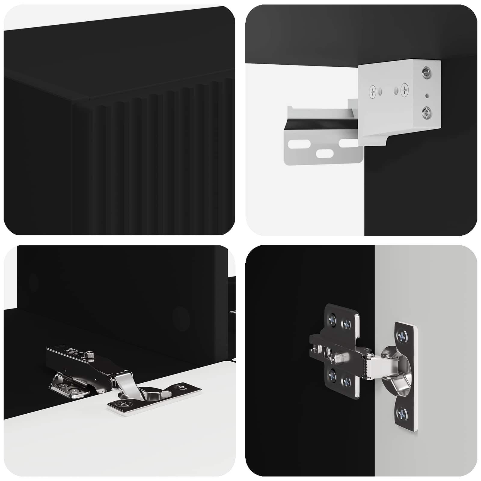 Ensemble de meuble TV mural 6 pc Noir