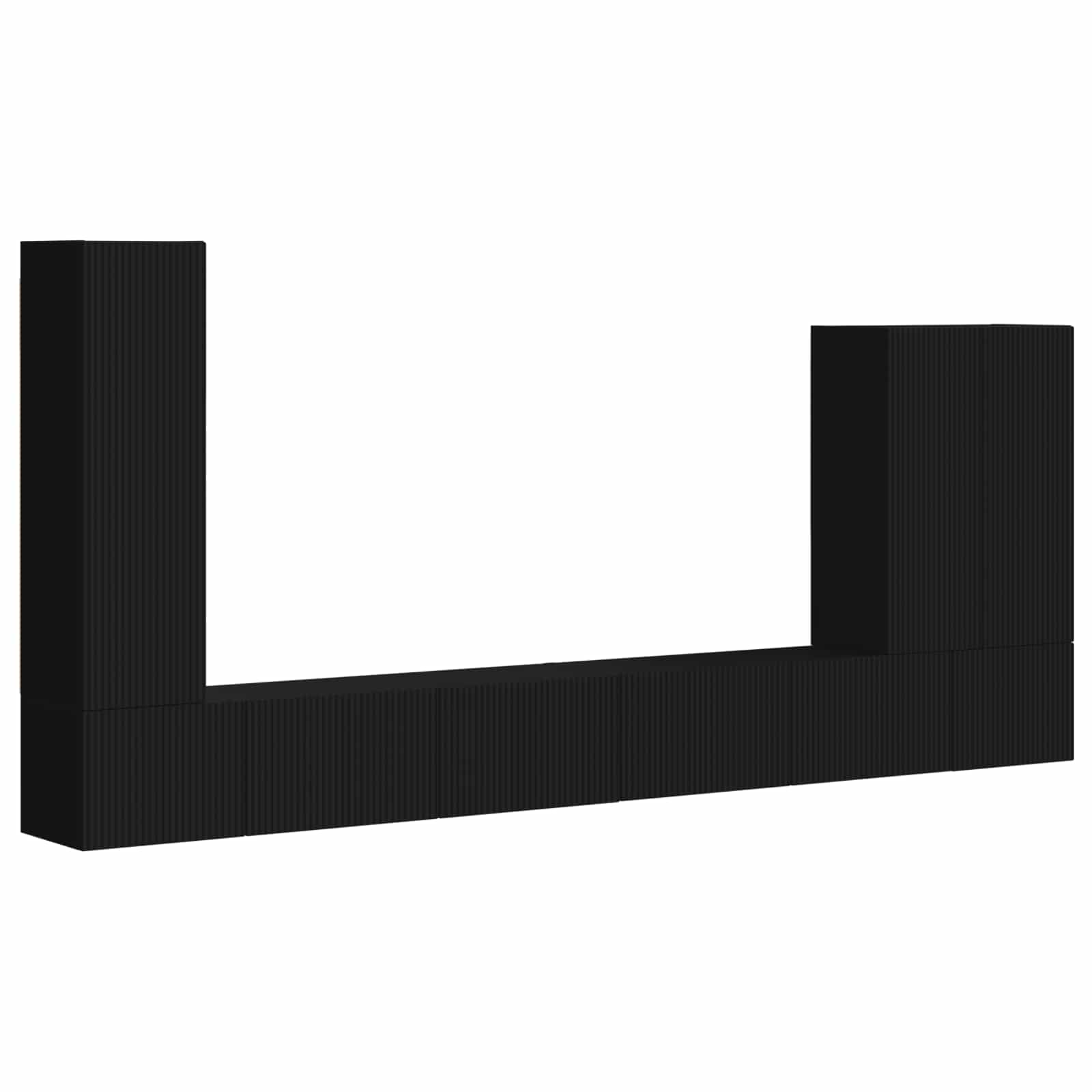 Ensemble de meuble TV mural 6 pc Noir