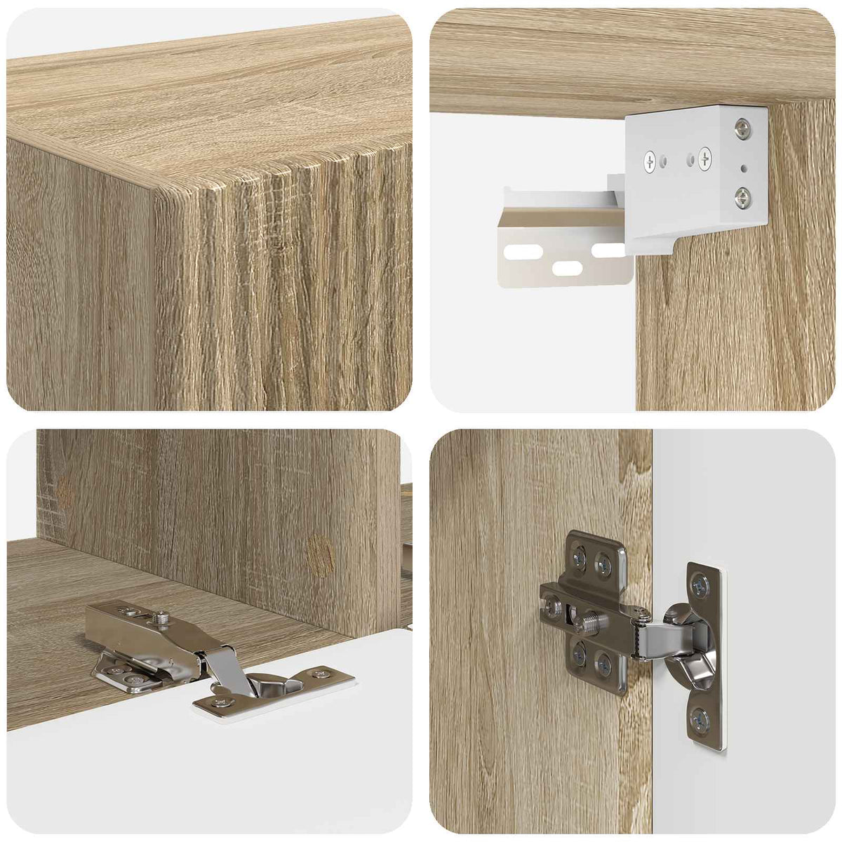 Ensemble de meuble TV mural 6 pc Chêne Sonoma