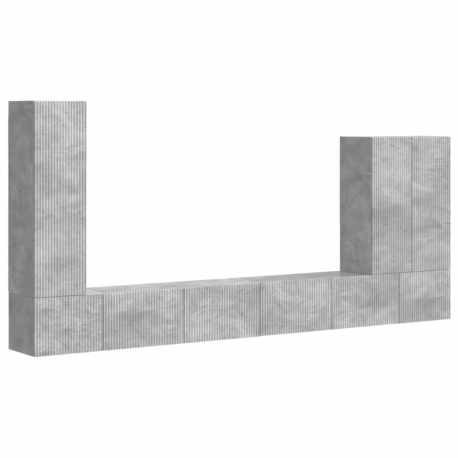 Ensemble de meuble TV mural Montage mural 6 pcs Gris béton - XIOS