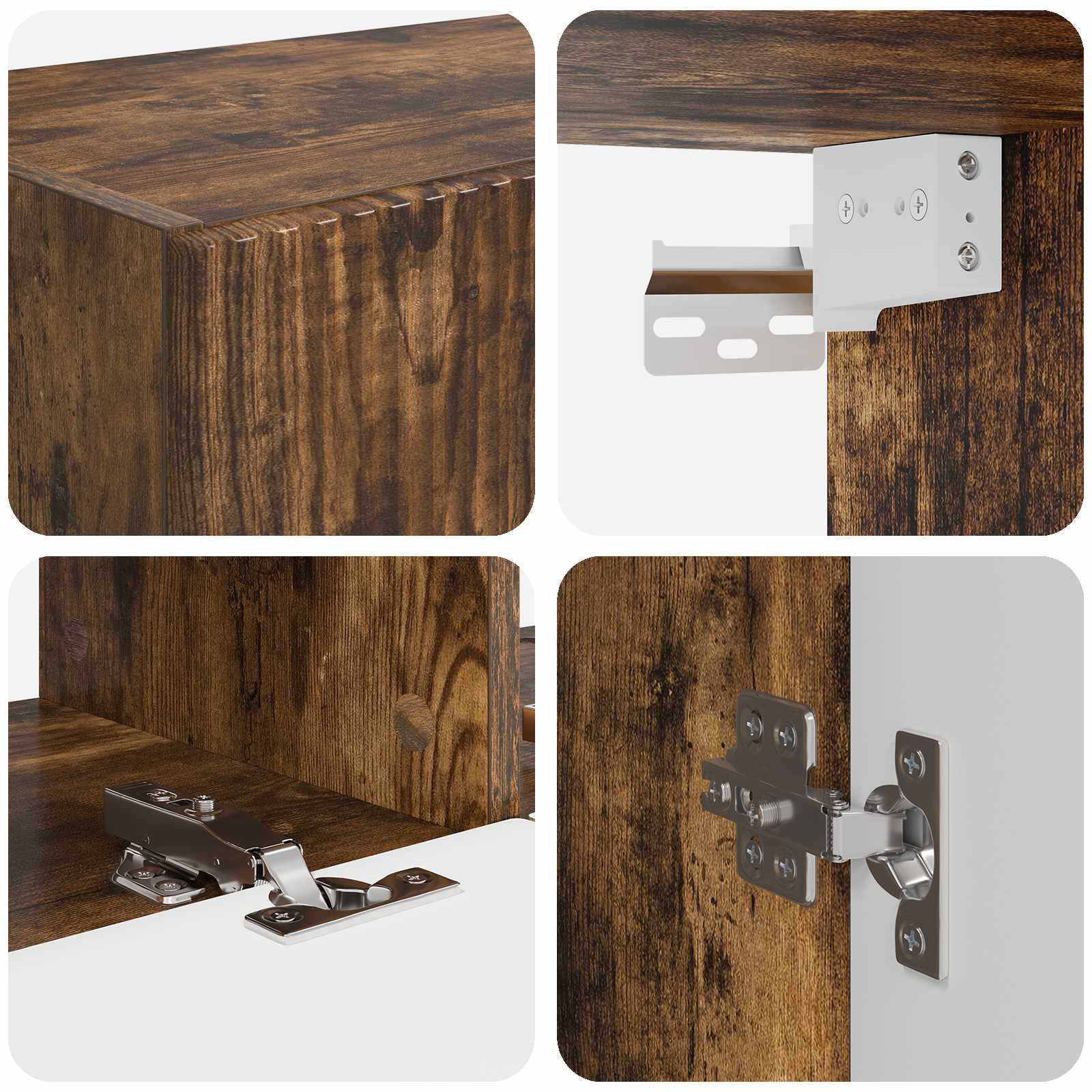 Ensemble de meuble TV mural Montage mural 6 pcs Chêne fumé - XIOS