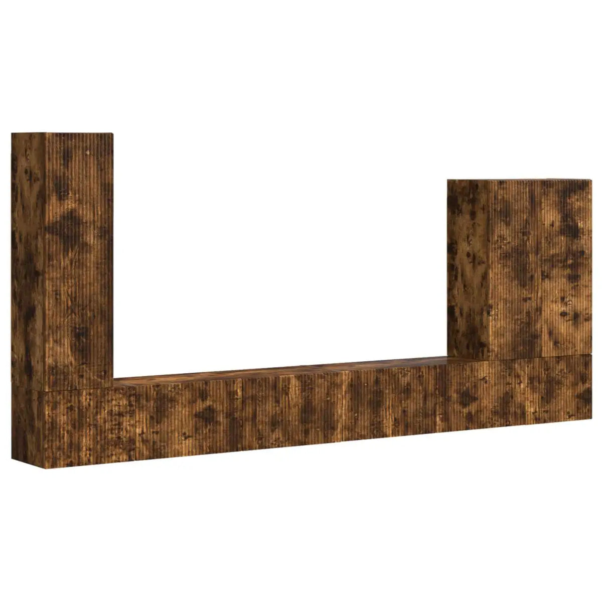 Ensemble de meuble TV mural 6 pc Chêne fumé - XIOS