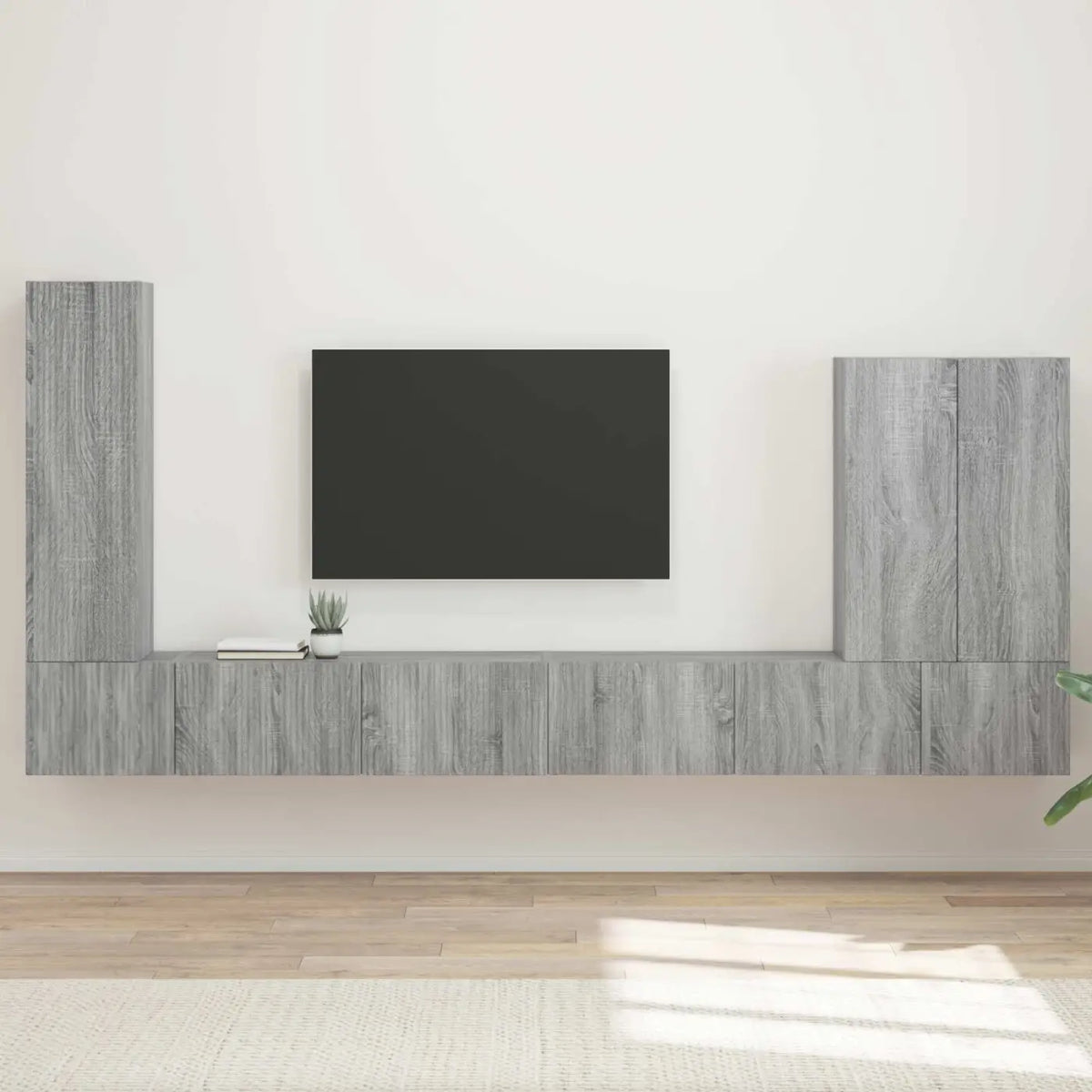 Ensemble de meuble TV mural 6 pc Gris Sonoma - XIOS