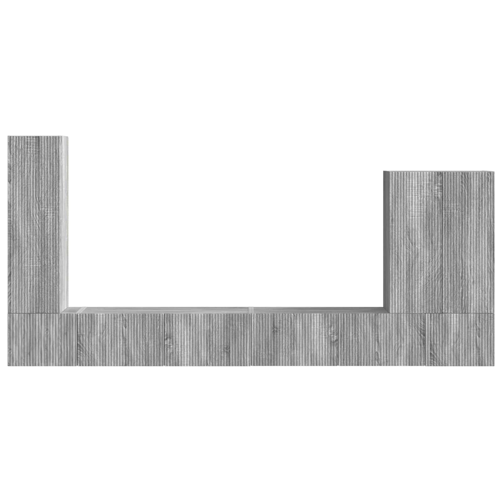 Ensemble de meuble TV mural Montage mural 6 pcs Gris Sonoma - XIOS