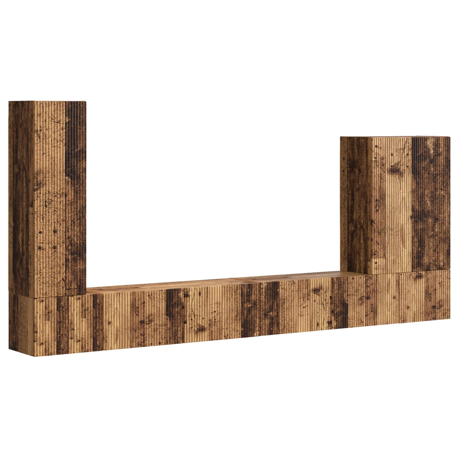 Ensemble de meuble TV mural Montage mural 6 pcs Bois Ancien - XIOS