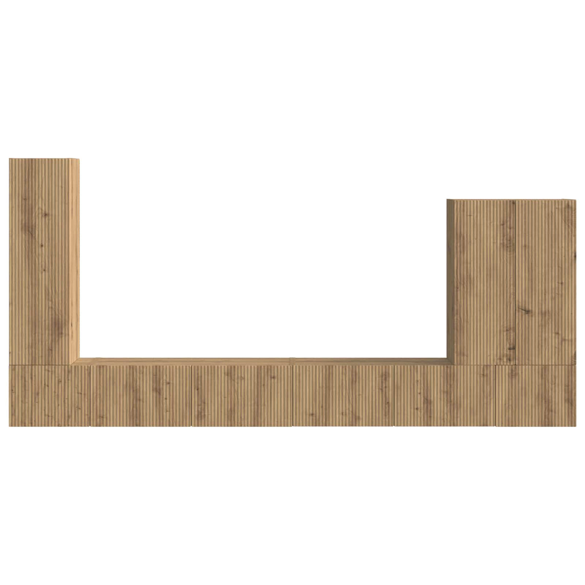 Ensemble de meuble TV mural 6 pc Chêne artisanal - XIOS