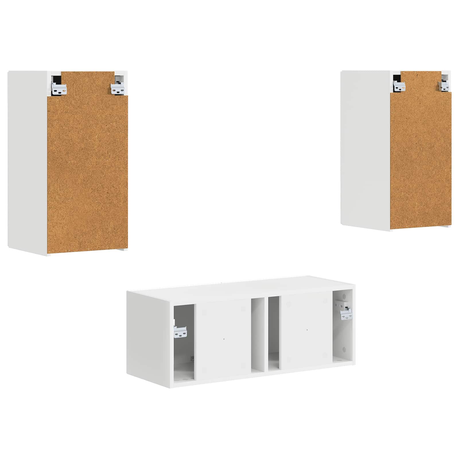 Ensemble meuble TV Montage mural 2 pcs Blanc Bois d'ingénierie - XIOS