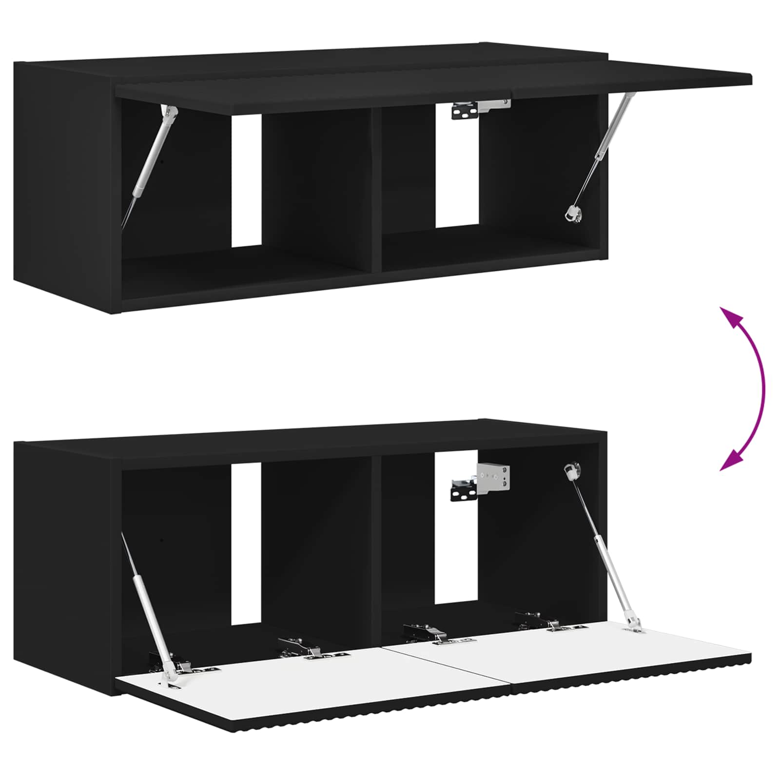 Ensemble meuble TV 2 pc Noir Bois d'ingénierie