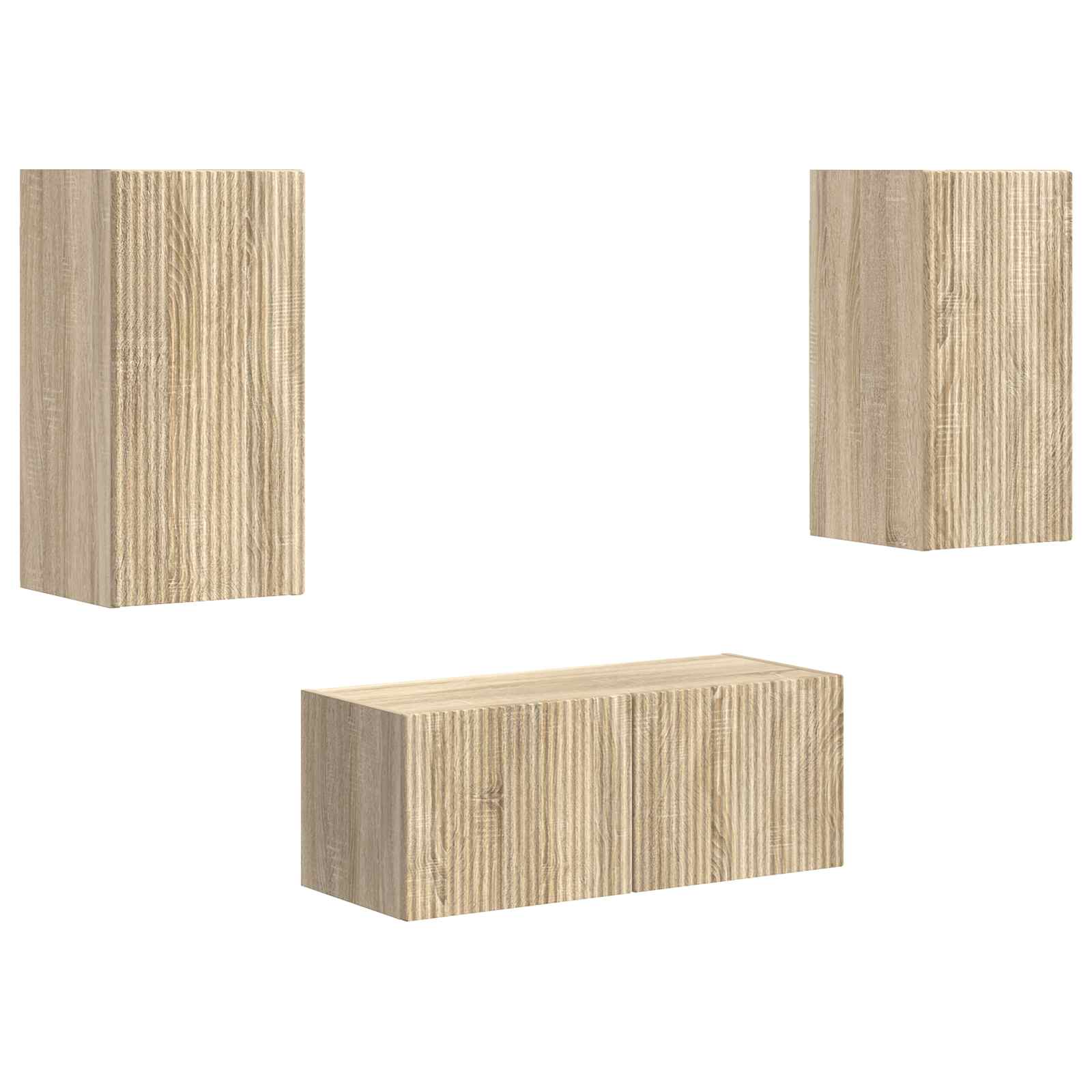Ensemble meuble TV 2 pcs Chêne Sonoma Bois d'ingénierie