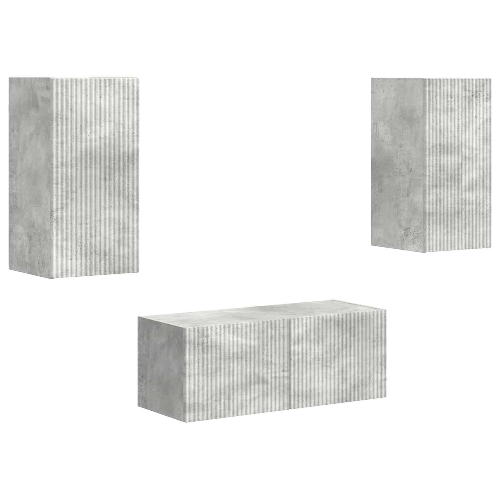 Ensemble meuble TV 2 pcs Gris béton Bois d'ingénierie