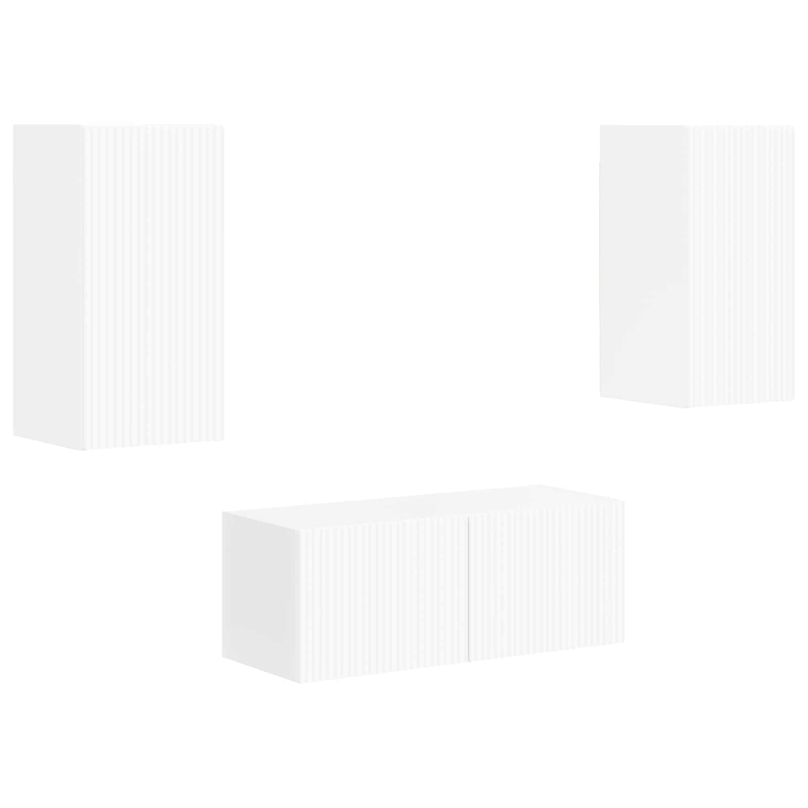 Ensemble meuble TV 2 pcs Blanc brillant Bois d'ingénierie - XIOS