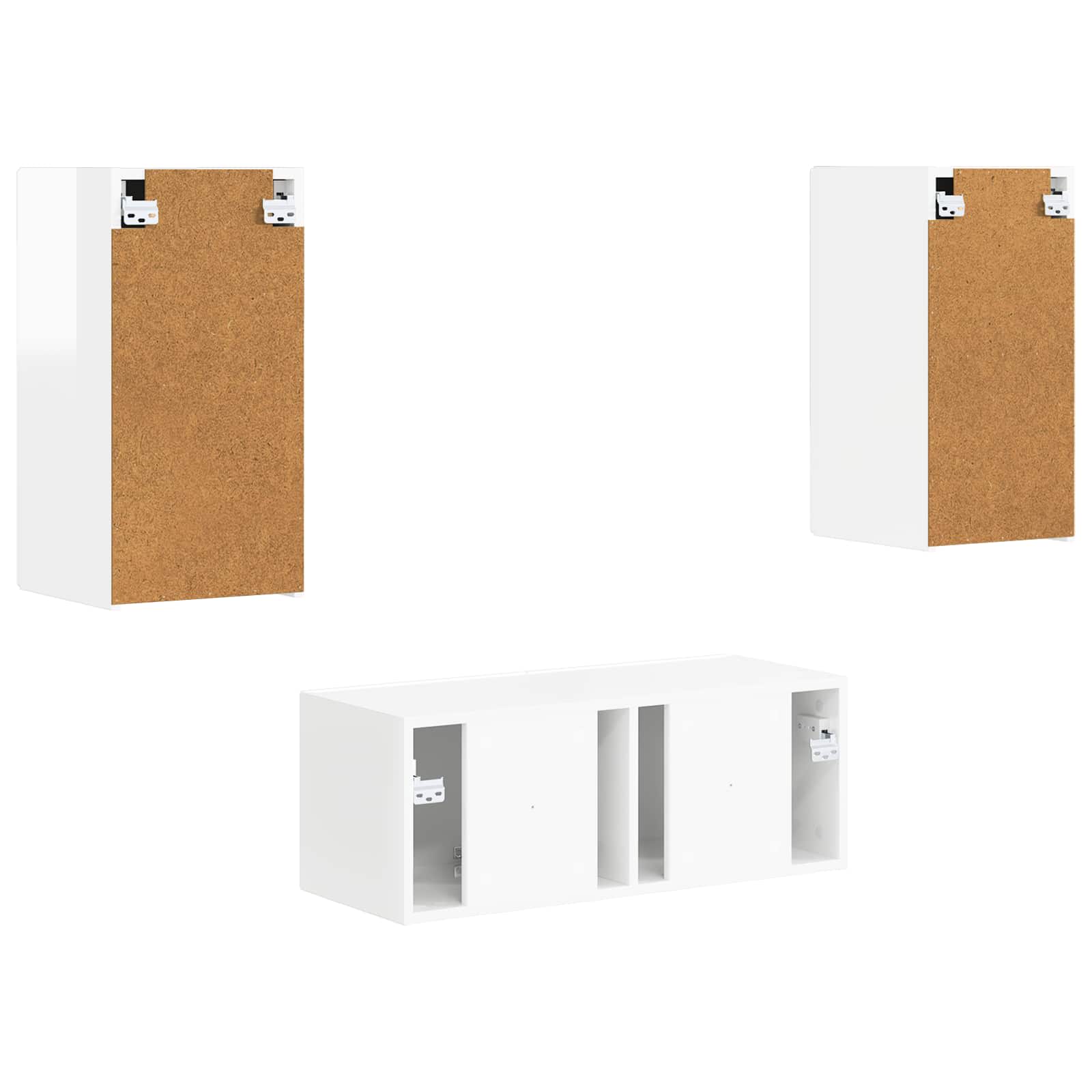 Ensemble meuble TV 2 pcs Blanc brillant Bois d'ingénierie - XIOS