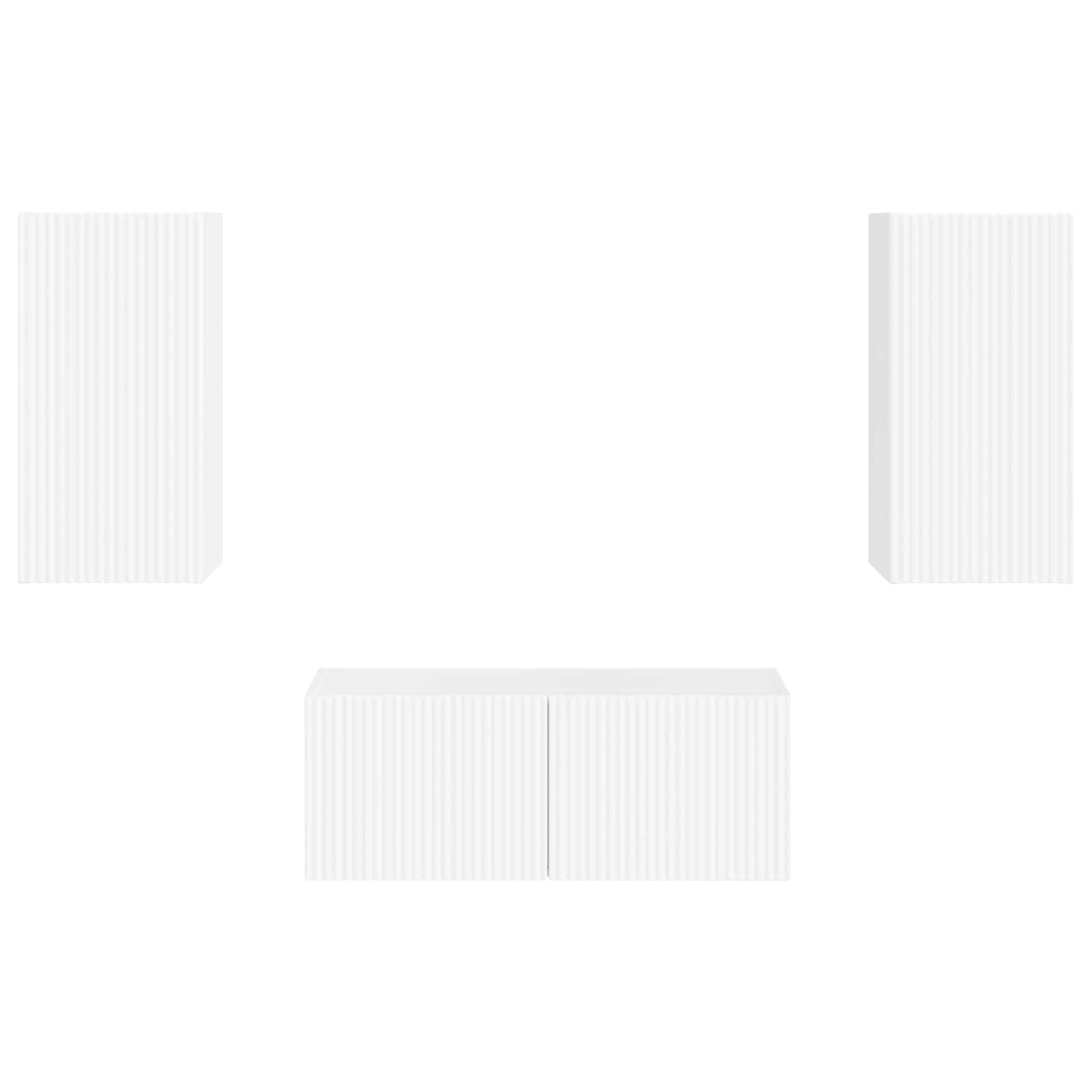 Ensemble meuble TV 2 pcs Blanc brillant Bois d'ingénierie - XIOS