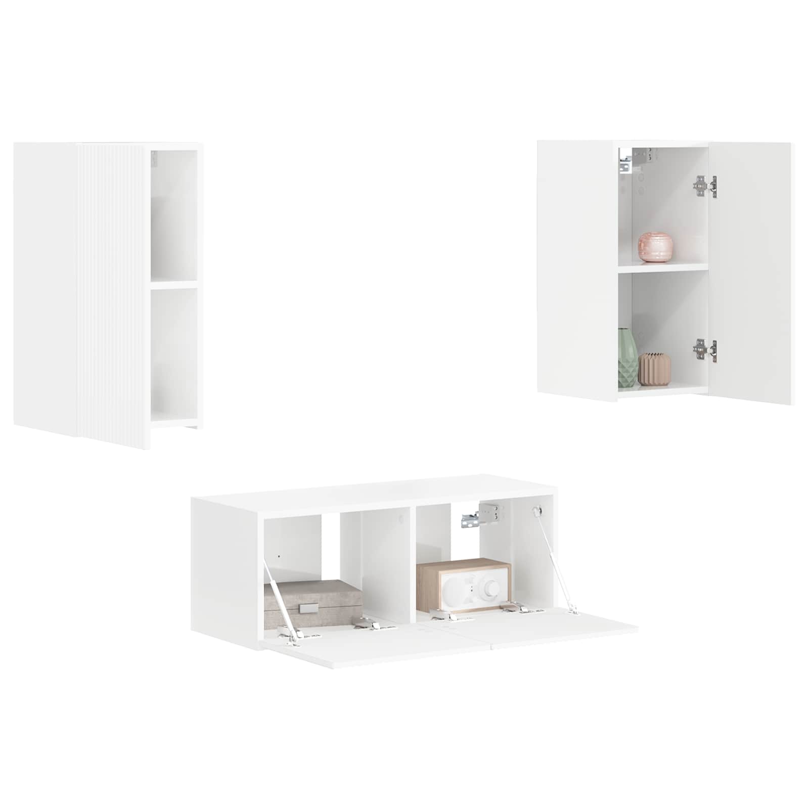 Ensemble meuble TV 2 pcs Blanc brillant Bois d'ingénierie - XIOS