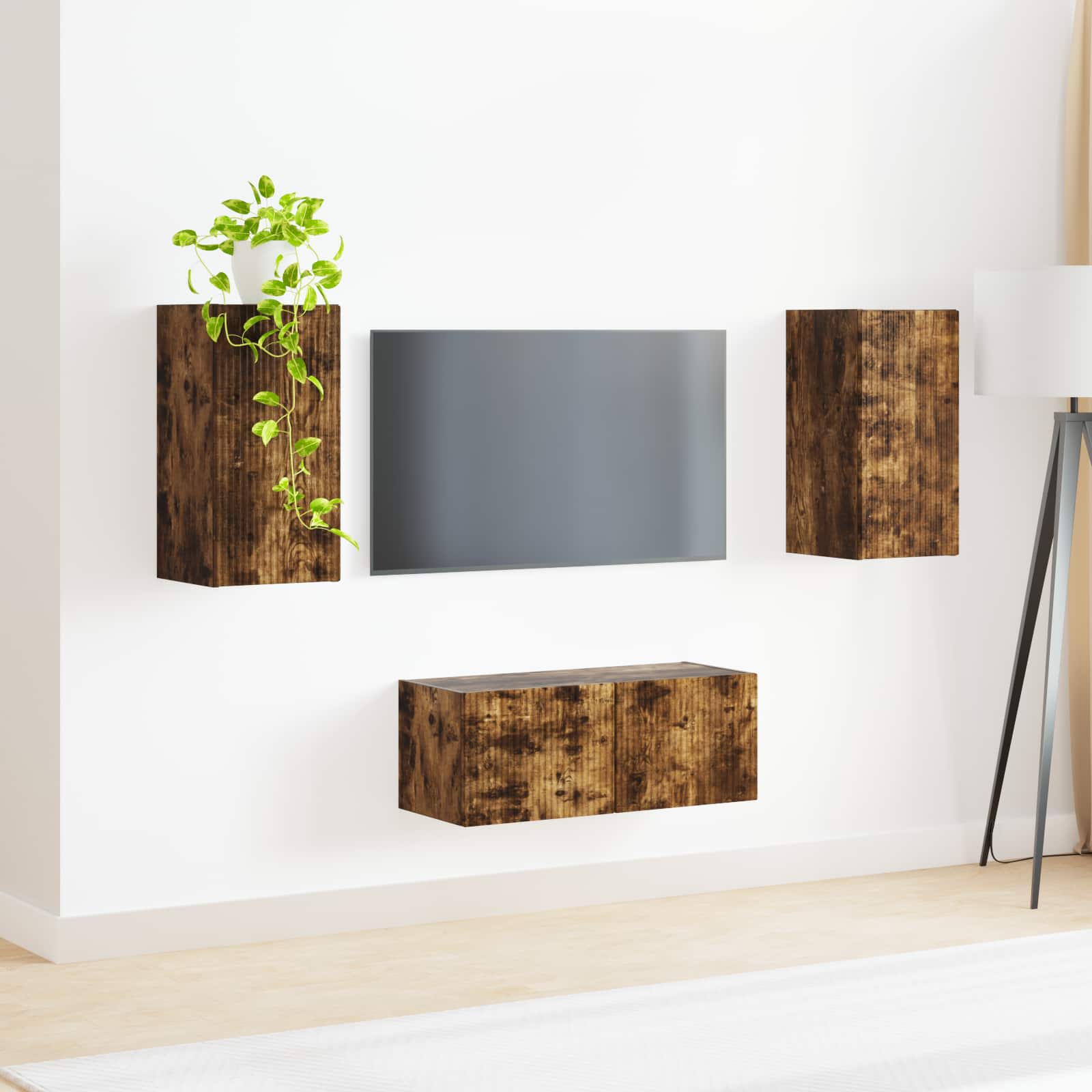 Ensemble meuble TV 2 pcs Chêne fumé Bois d'ingénierie - XIOS