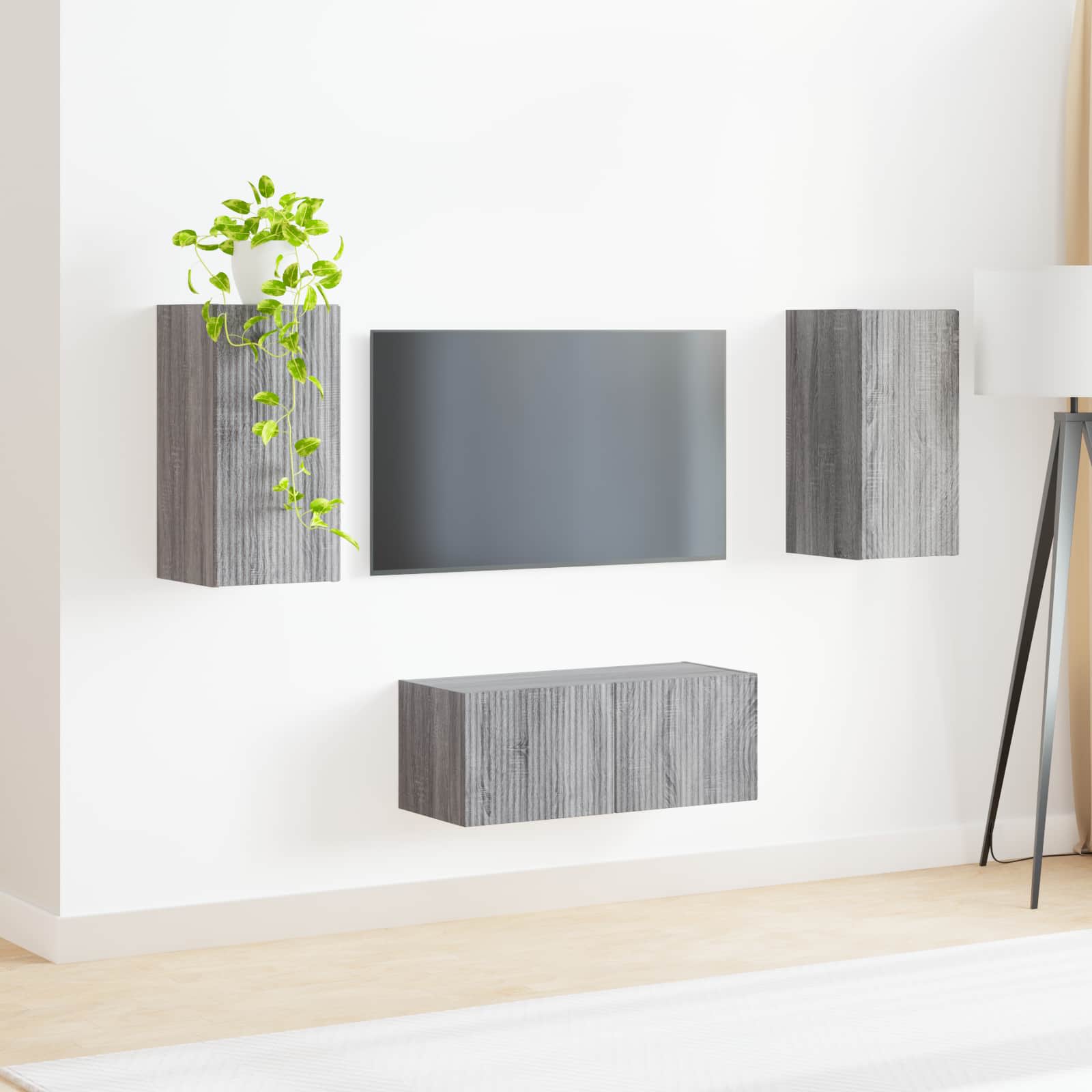Ensemble meuble TV 2 pcs Gris Sonoma Bois d'ingénierie - XIOS