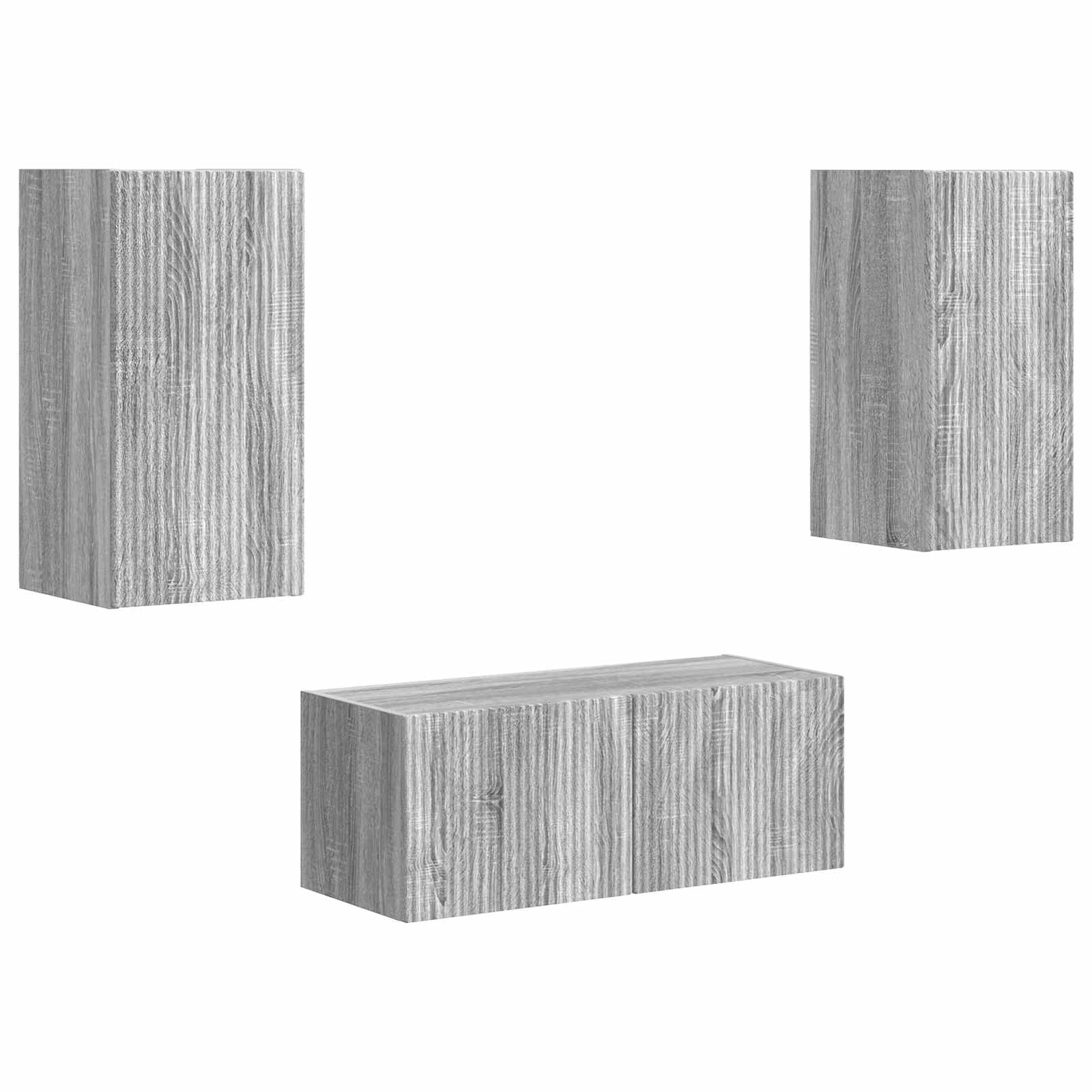 Ensemble meuble TV 2 pcs Gris Sonoma Bois d'ingénierie - XIOS