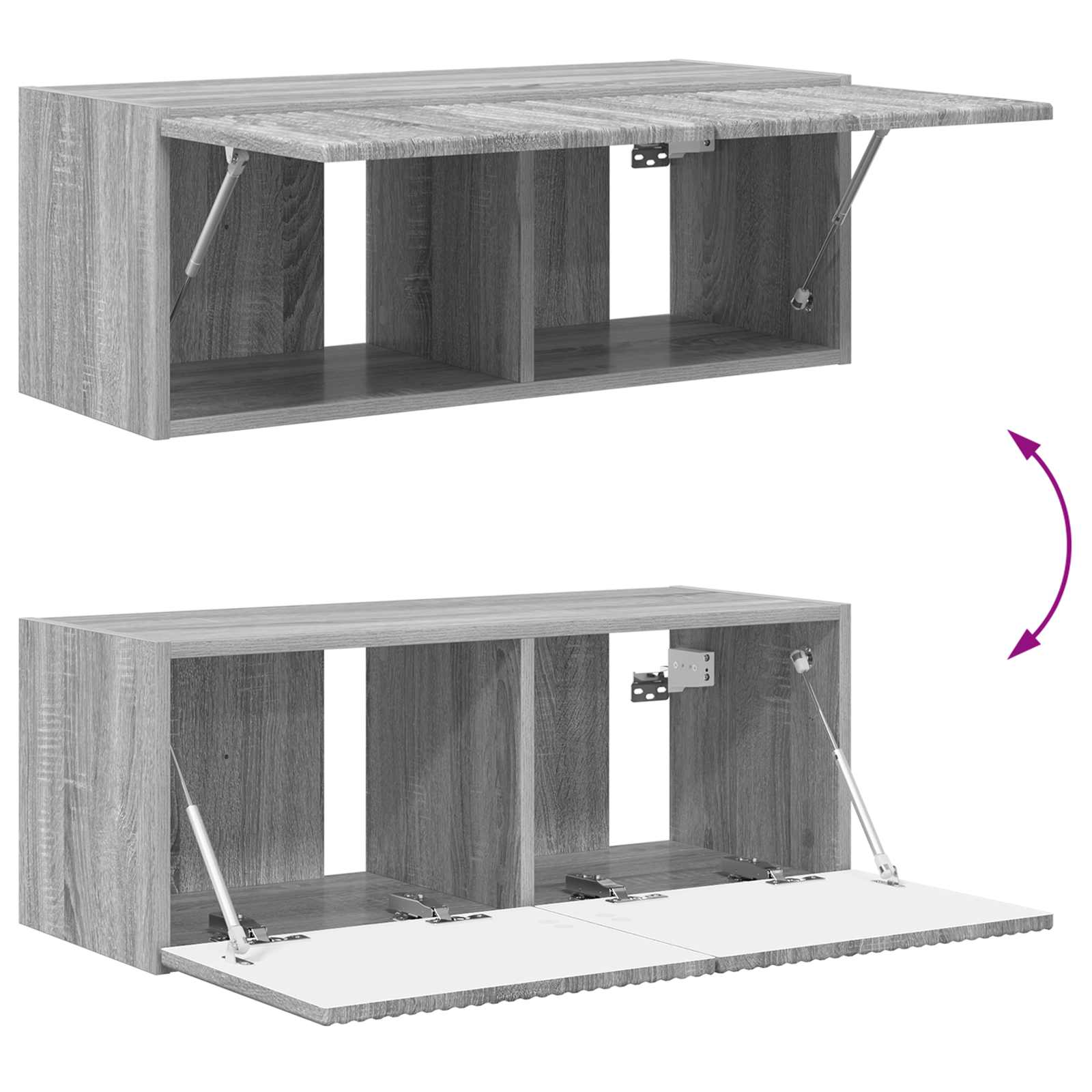 Ensemble meuble TV 2 pcs Gris Sonoma Bois d'ingénierie - XIOS