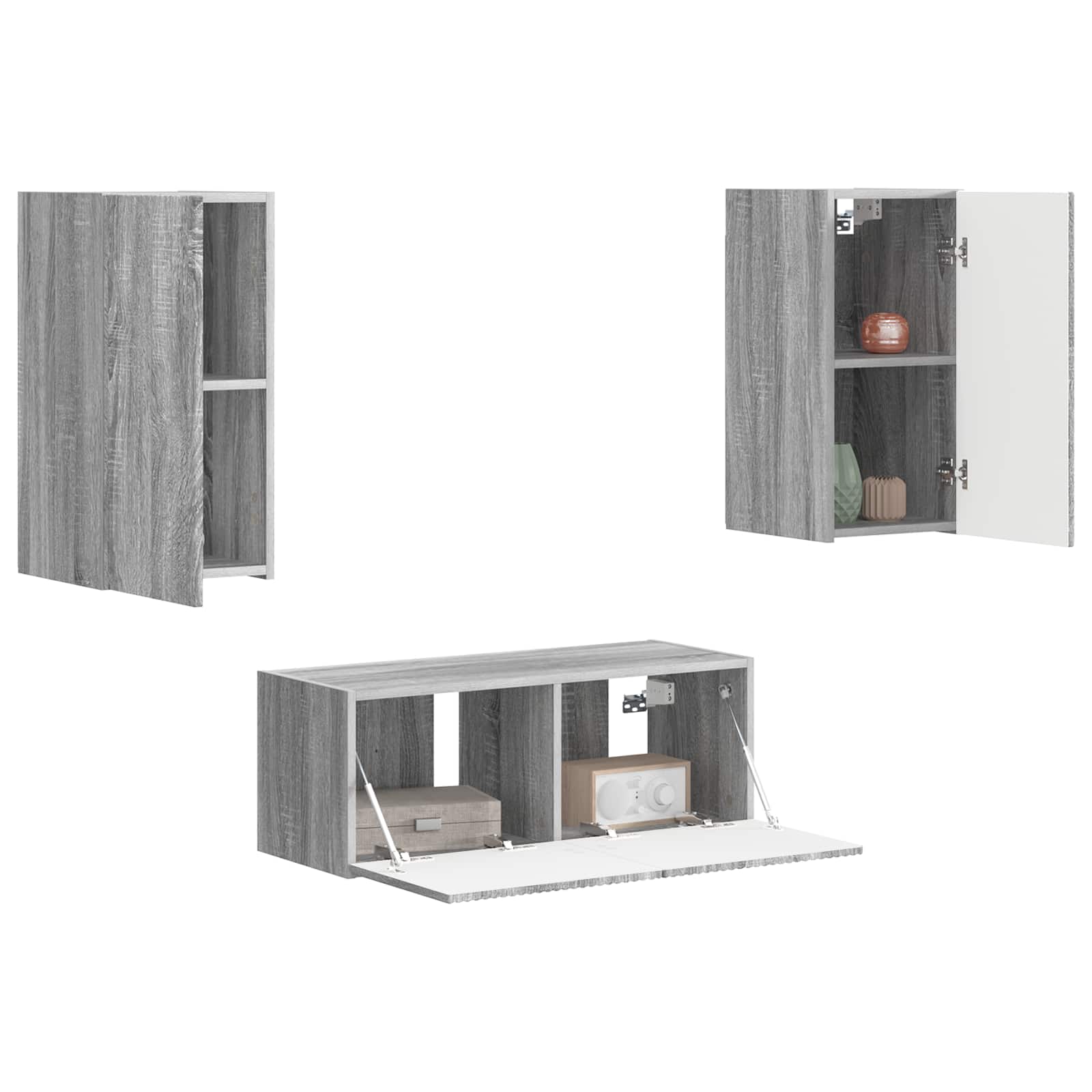 Ensemble meuble TV 2 pcs Gris Sonoma Bois d'ingénierie - XIOS