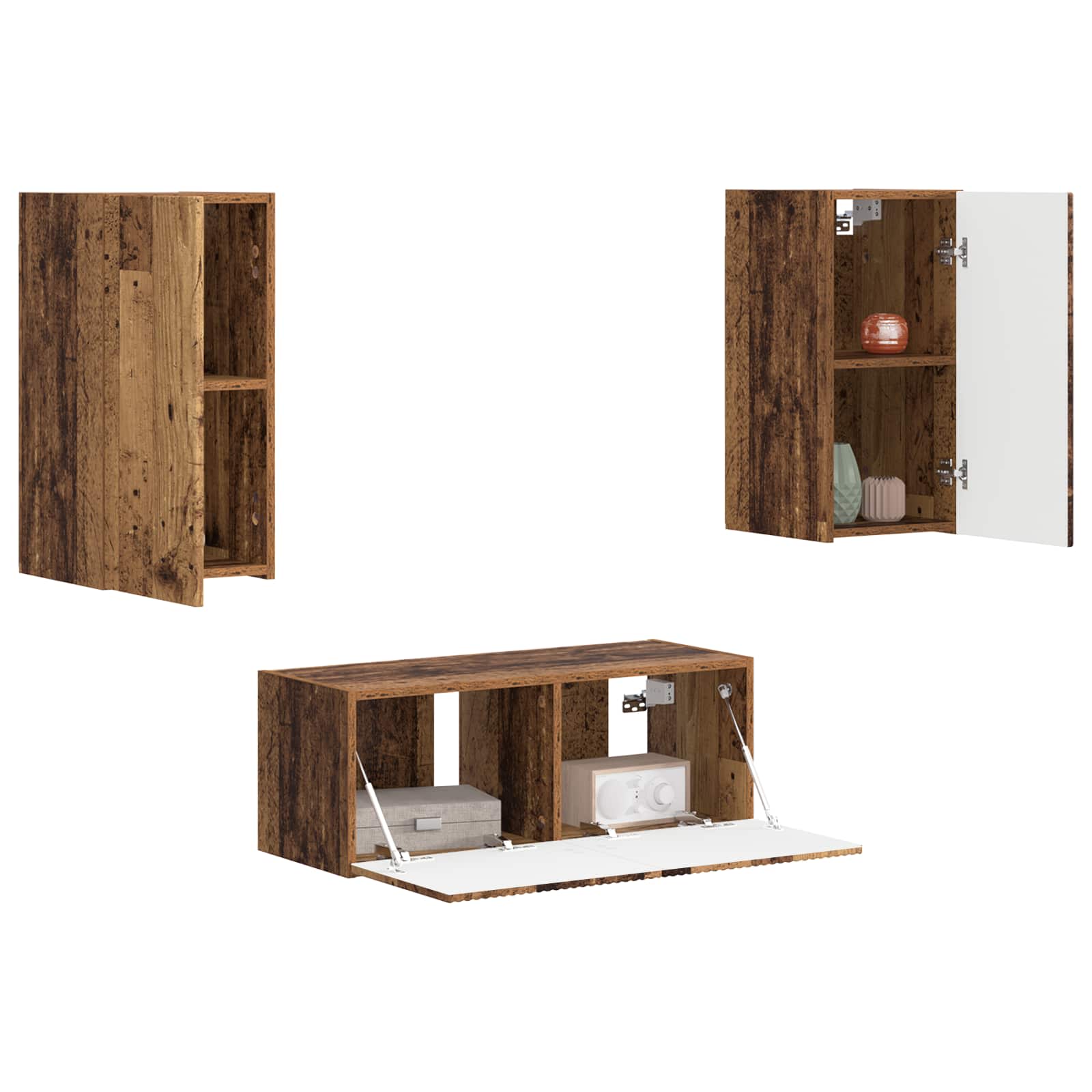 Ensemble meuble TV 2 pcs Bois ancien Bois d'ingénierie - XIOS