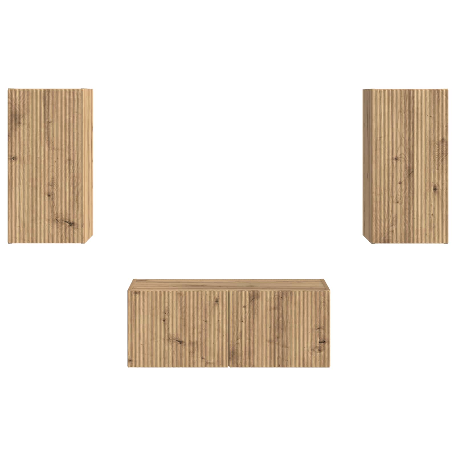 Ensemble meuble TV 2 pcs Chêne artisanal Bois d'ingénierie