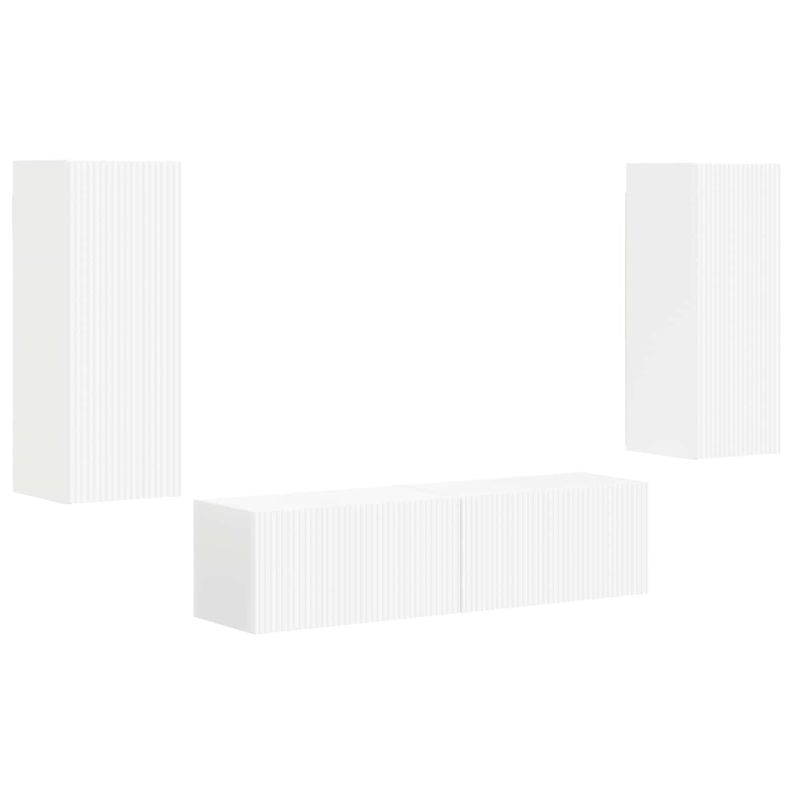 Ensemble meuble TV 2 pc Blanc Bois d'ingénierie