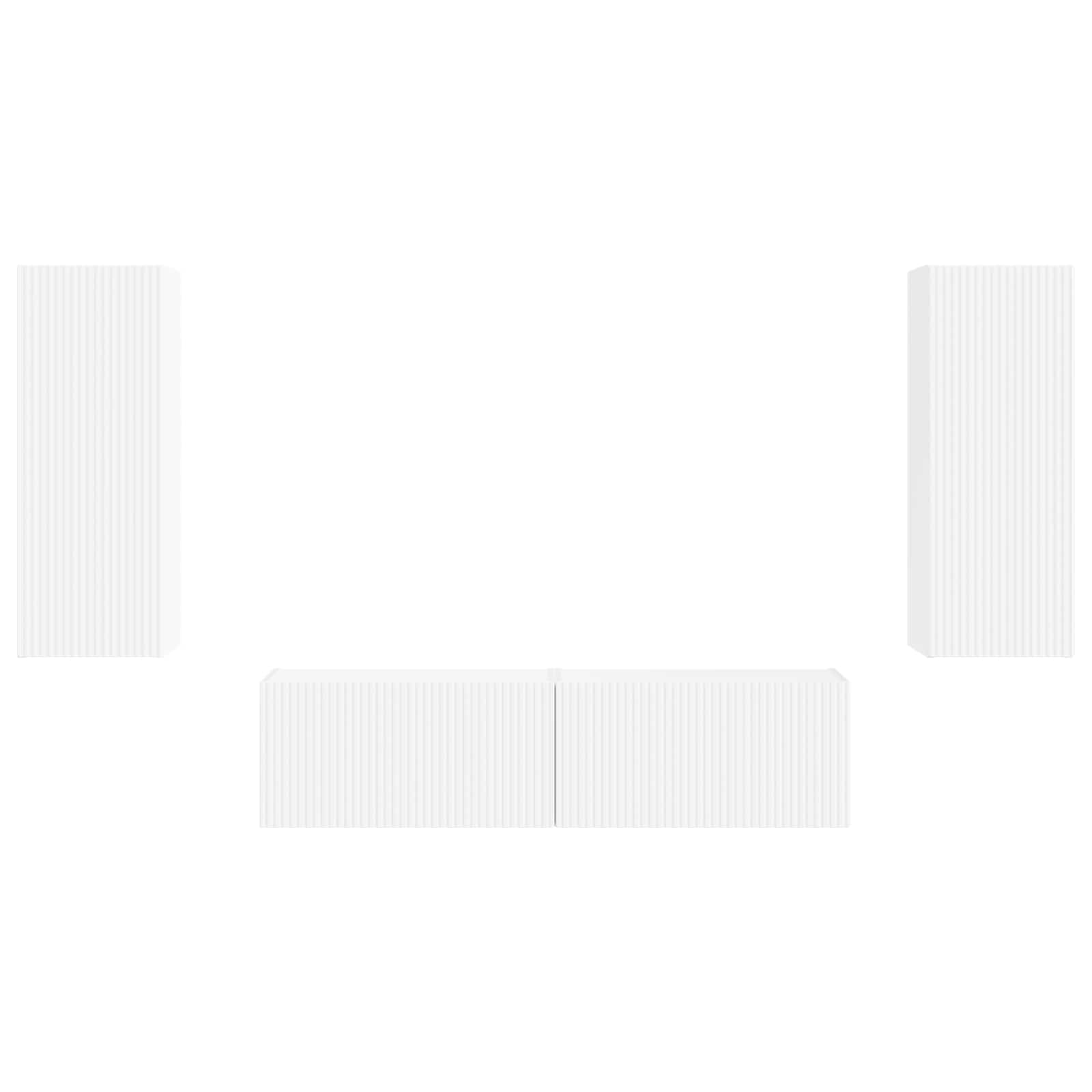 Ensemble meuble TV 2 pc Blanc Bois d'ingénierie