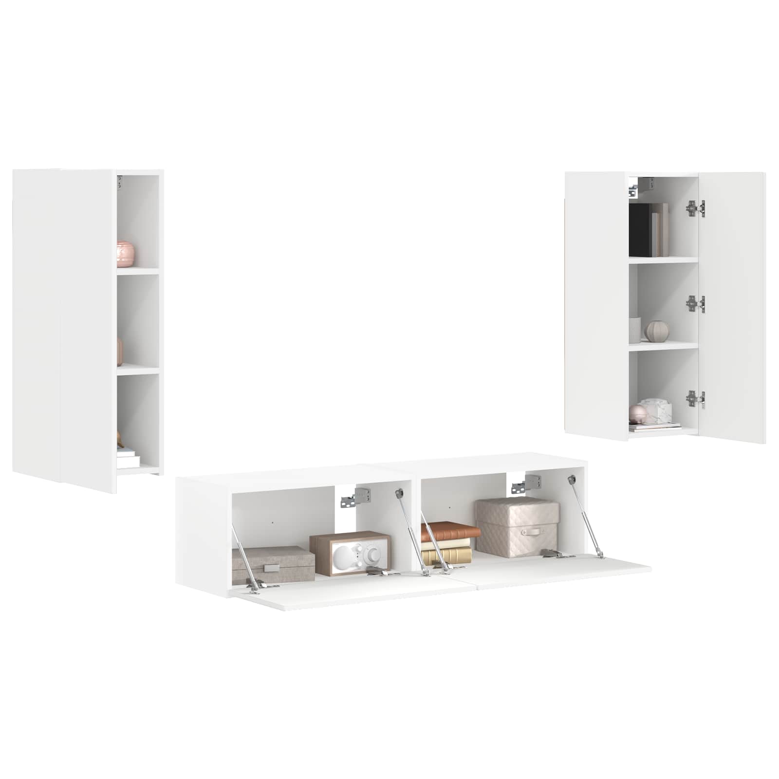Ensemble meuble TV 2 pc Blanc Bois d'ingénierie