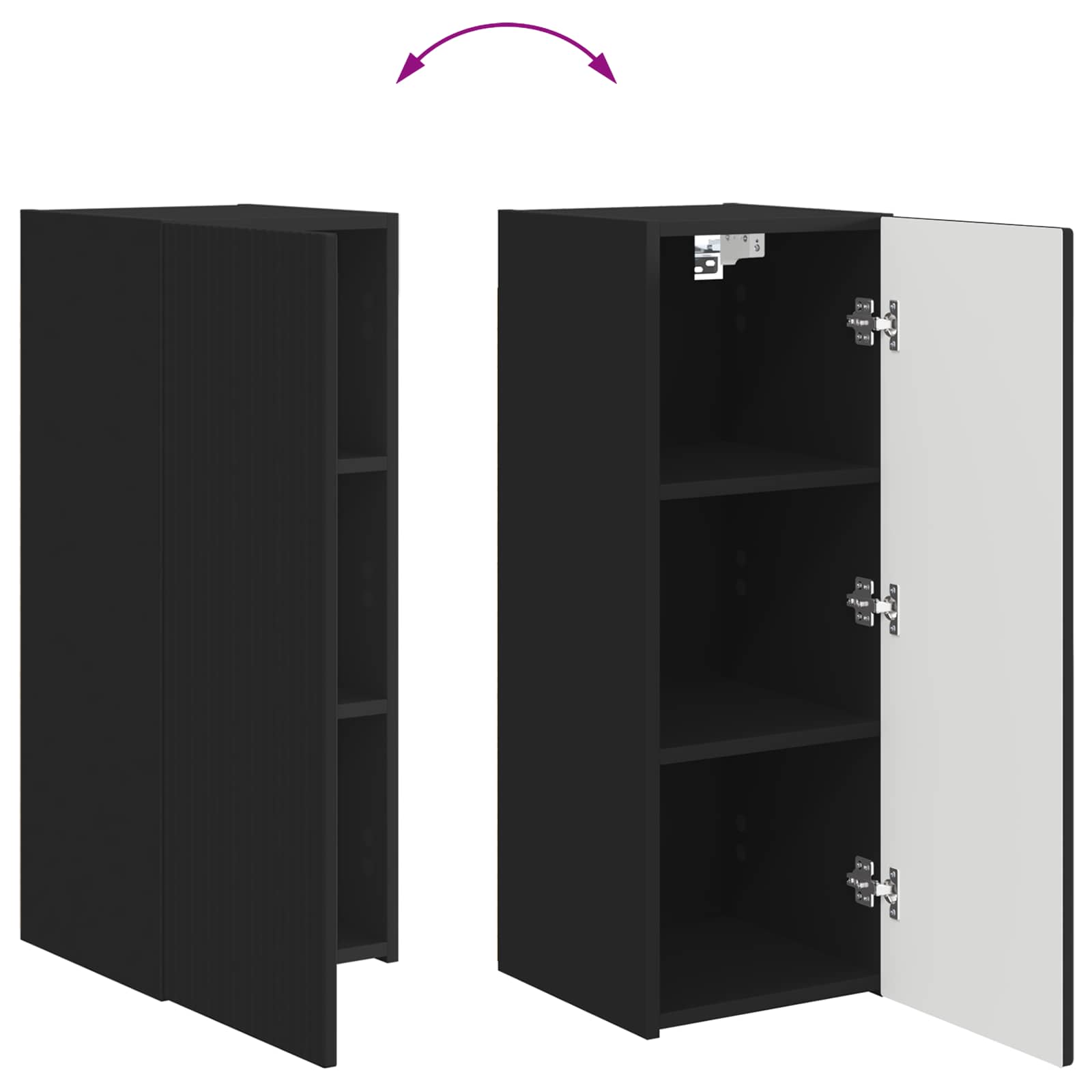 Ensemble meuble TV Montage mural 2 pcs Noir Bois d'ingénierie - XIOS